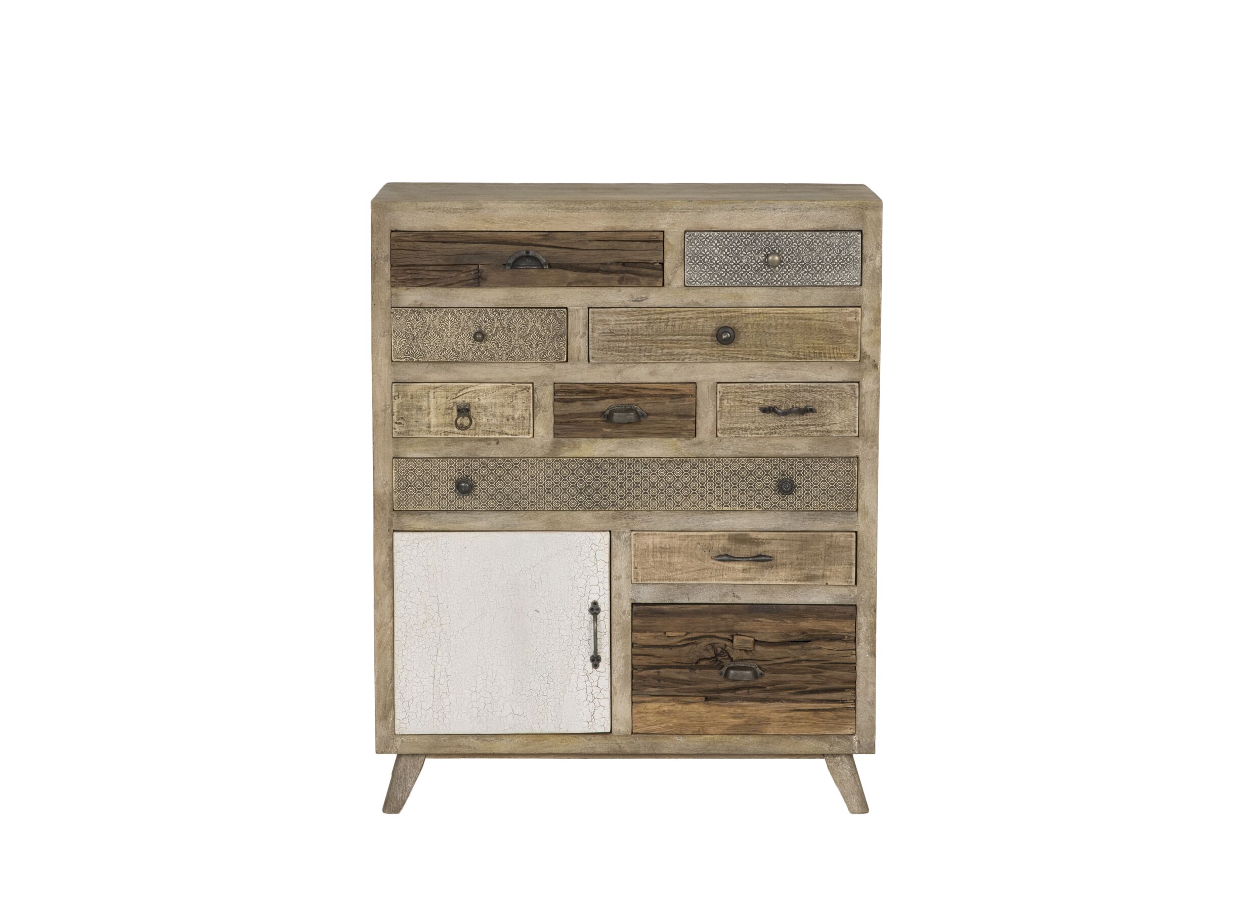 Armoire Harem 90x40x112cm - mangue massif - marron & multicolor