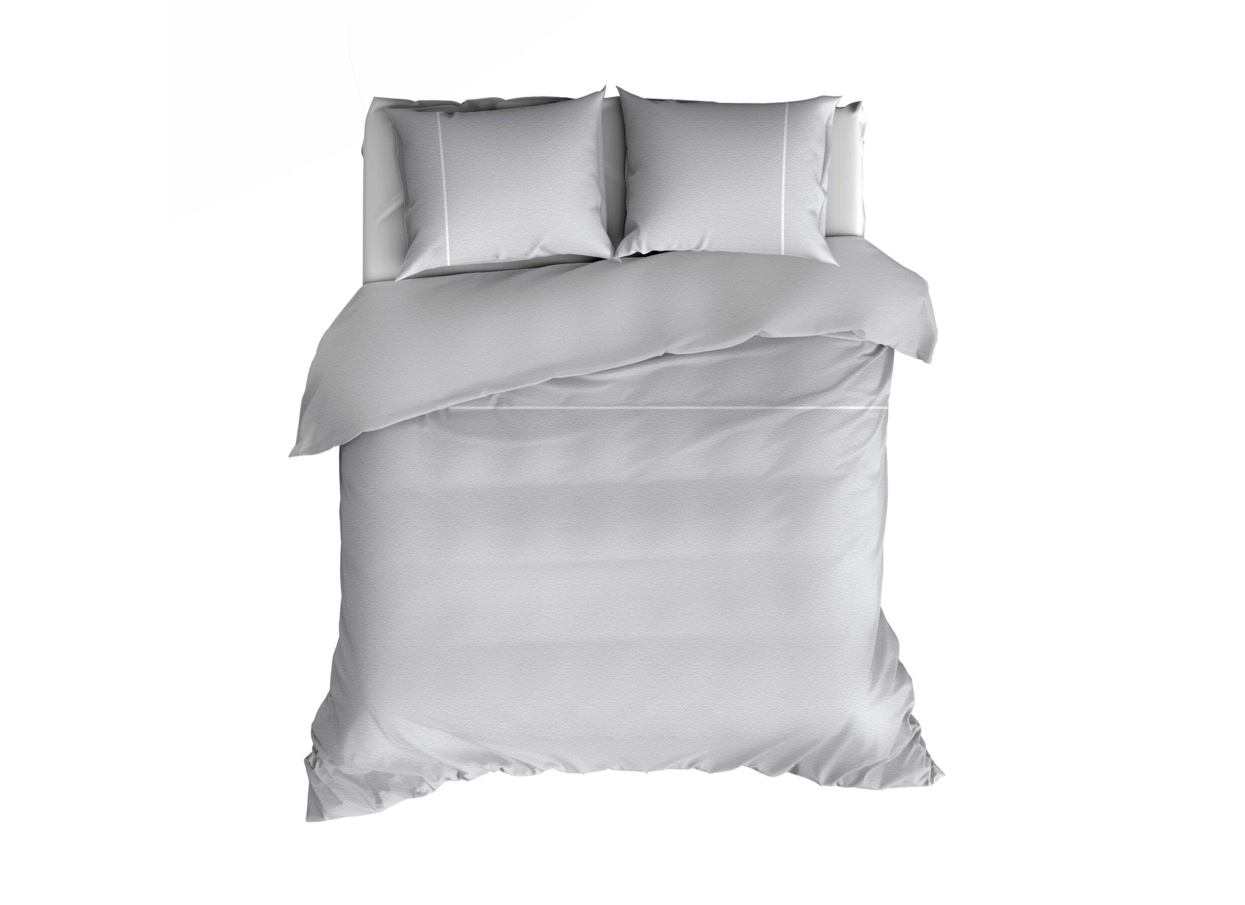 Dekbedovertrek Duchesse 260x200/220cm - flanel - zilver & wit - Dekbedovertrek Duchesse 260x200/220cm - flanel - zilver & wit