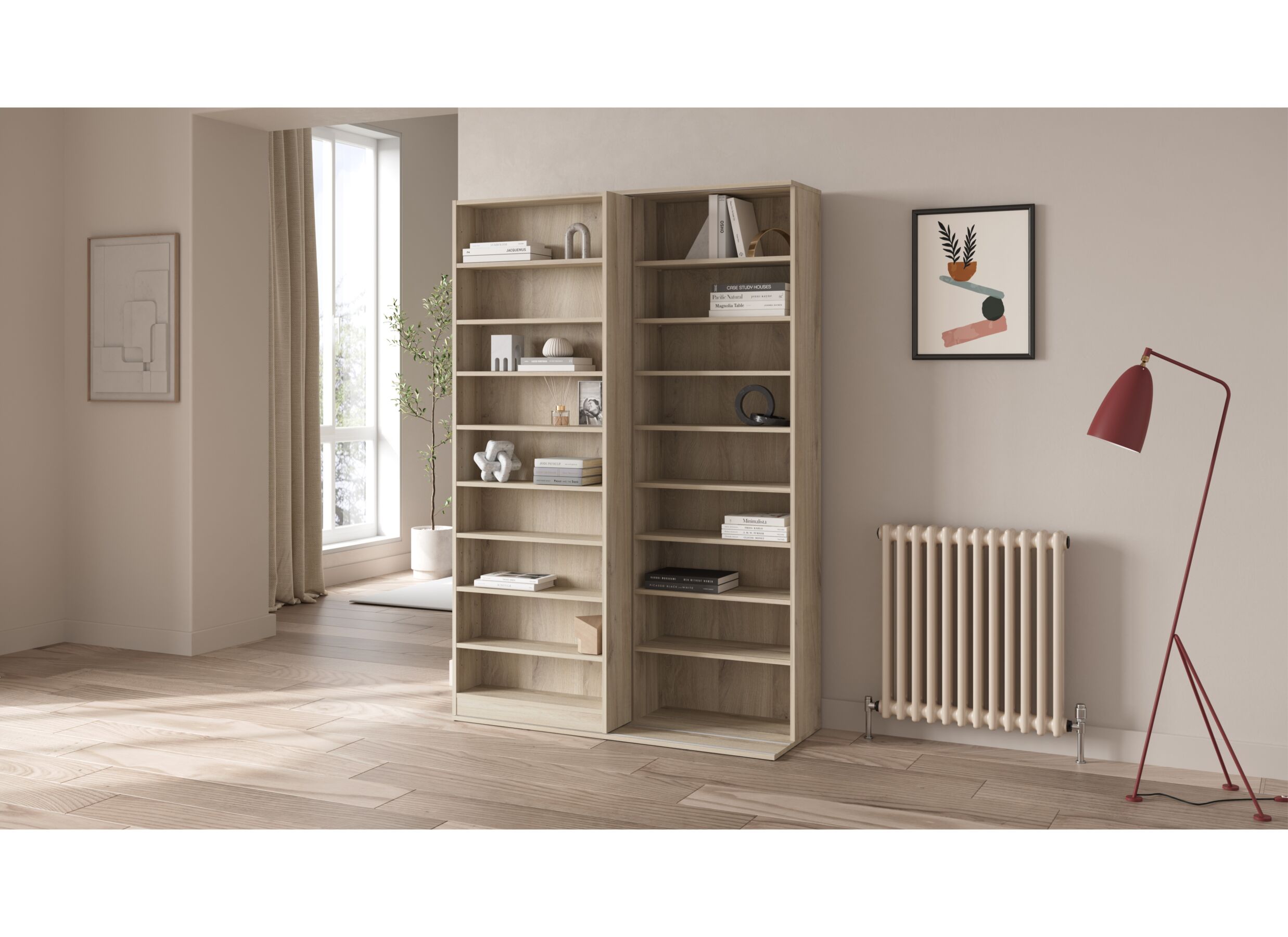 Sfeerfoto - Boekenrek Bento 117x44x179cm - decor - kronberg eik