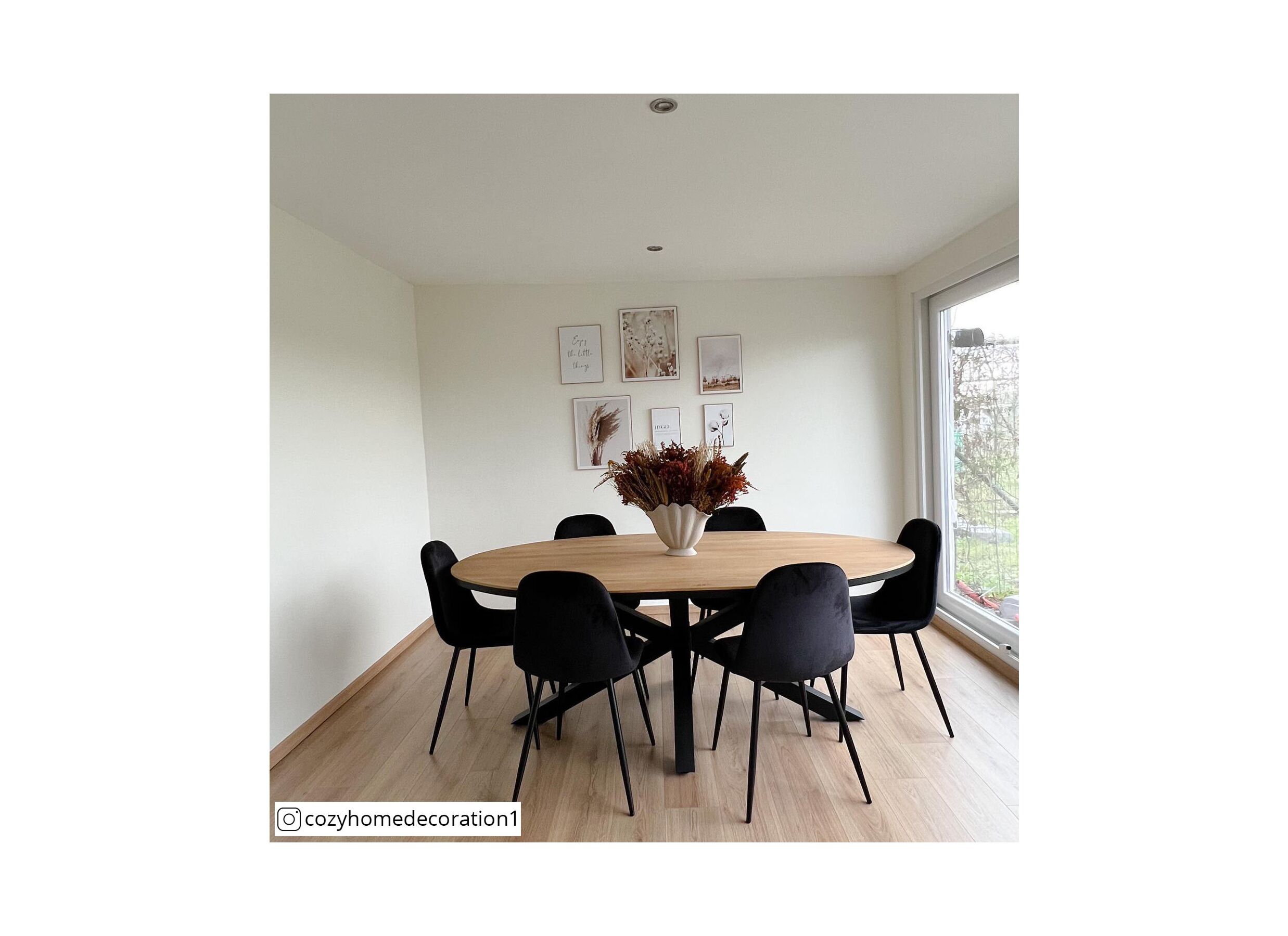Stoel Charlton 44x53x87cm - fluweel - zwart