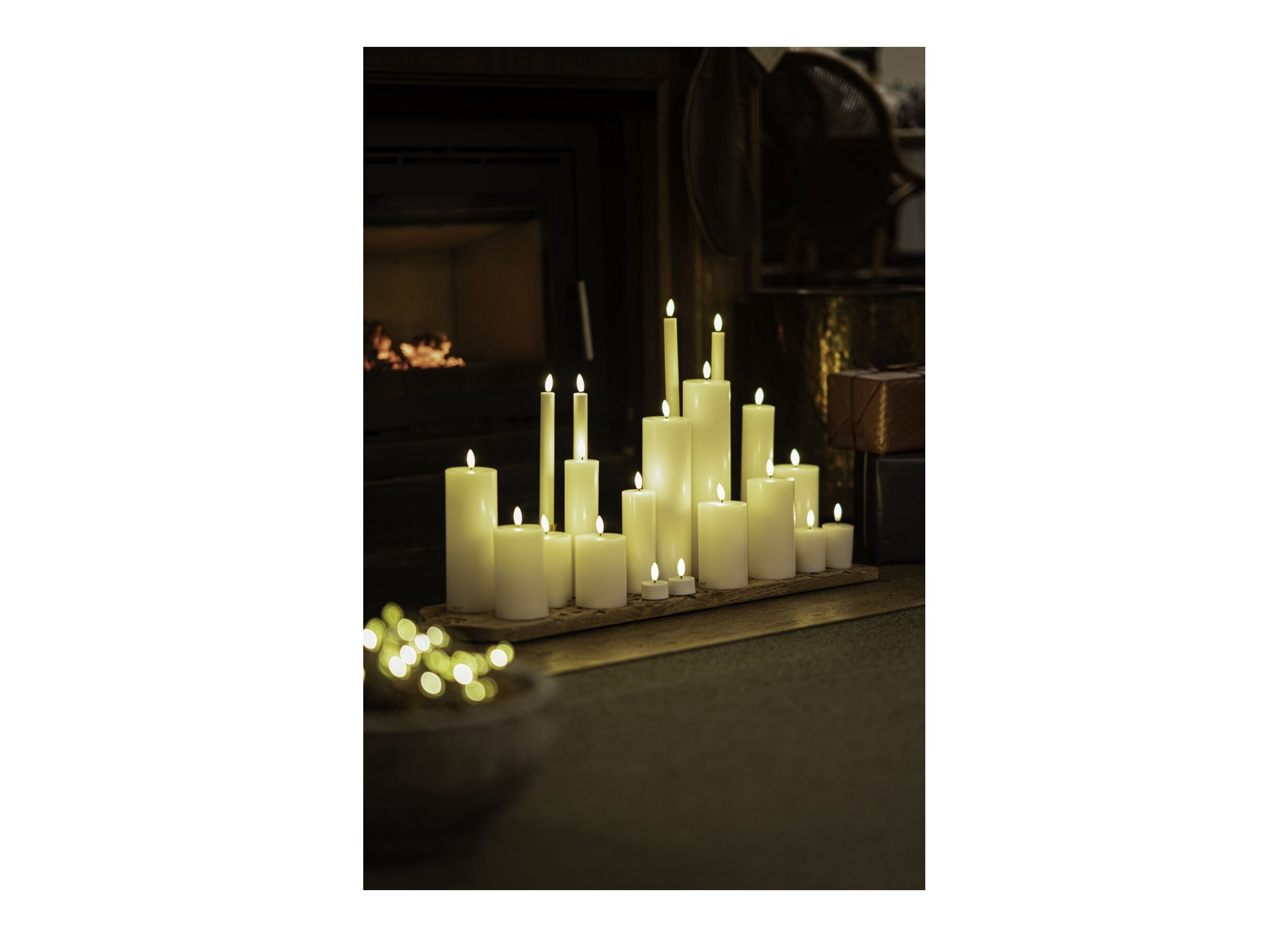 Photo ensemble - Bougie à LED Sille Rechargeable blanc lot de 2
