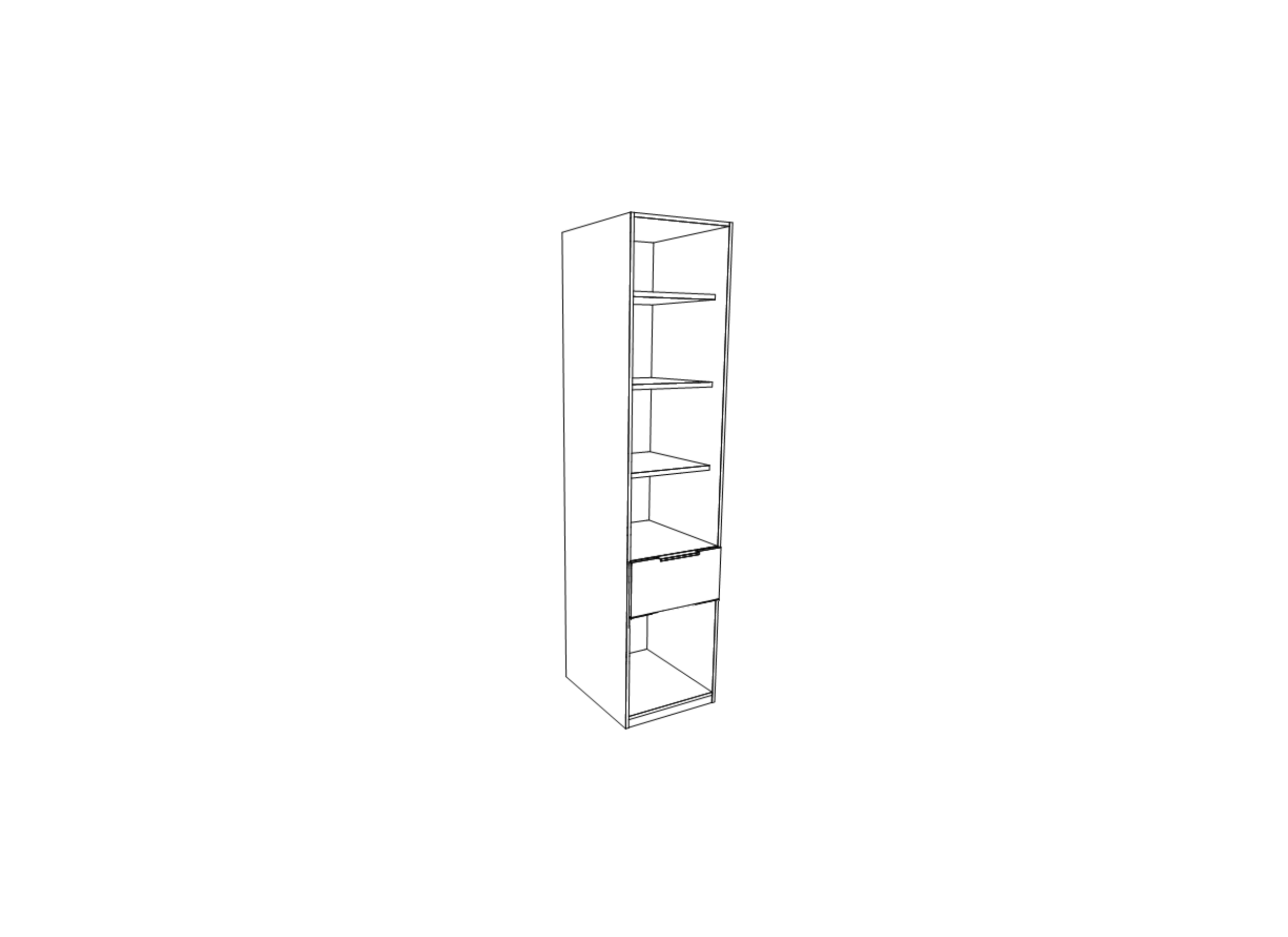 Kast Duro 71x212x41cm - meubelplaat - pine white/antique oak