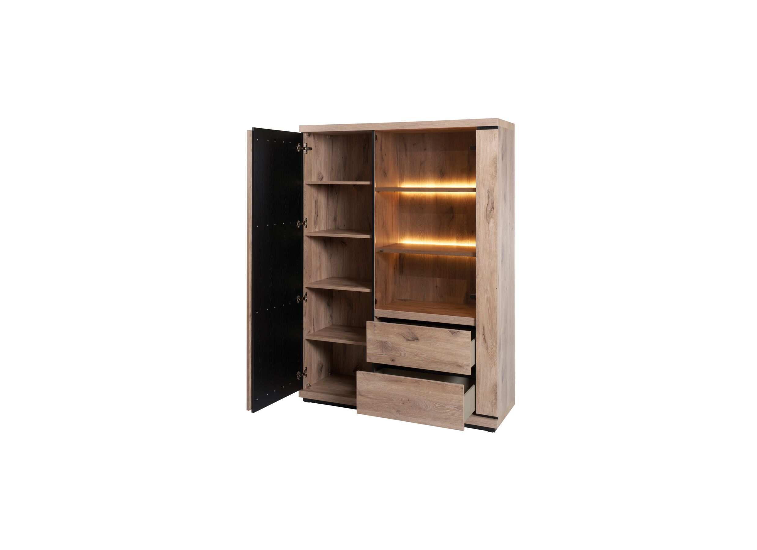 Vitrinekast Stefan 130cm - decor - canyon oak