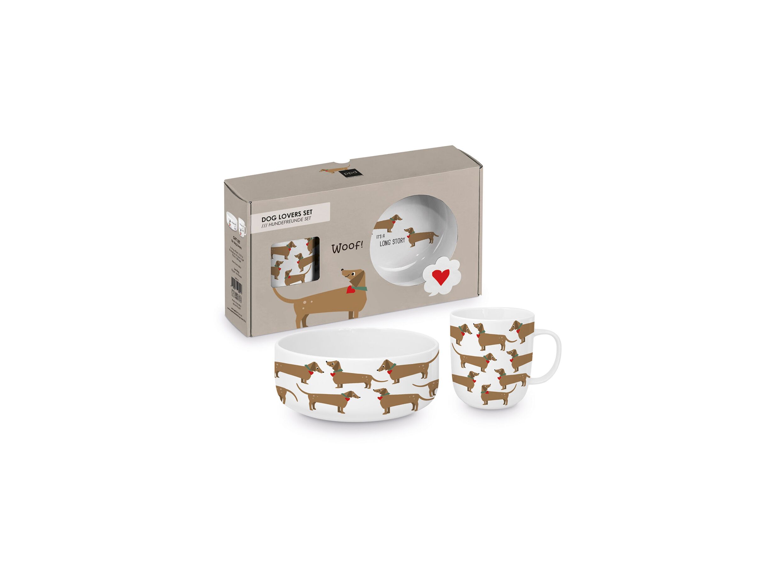 Set Long Story koffiebeker Ø9,5cm en kom Ø21,6cm