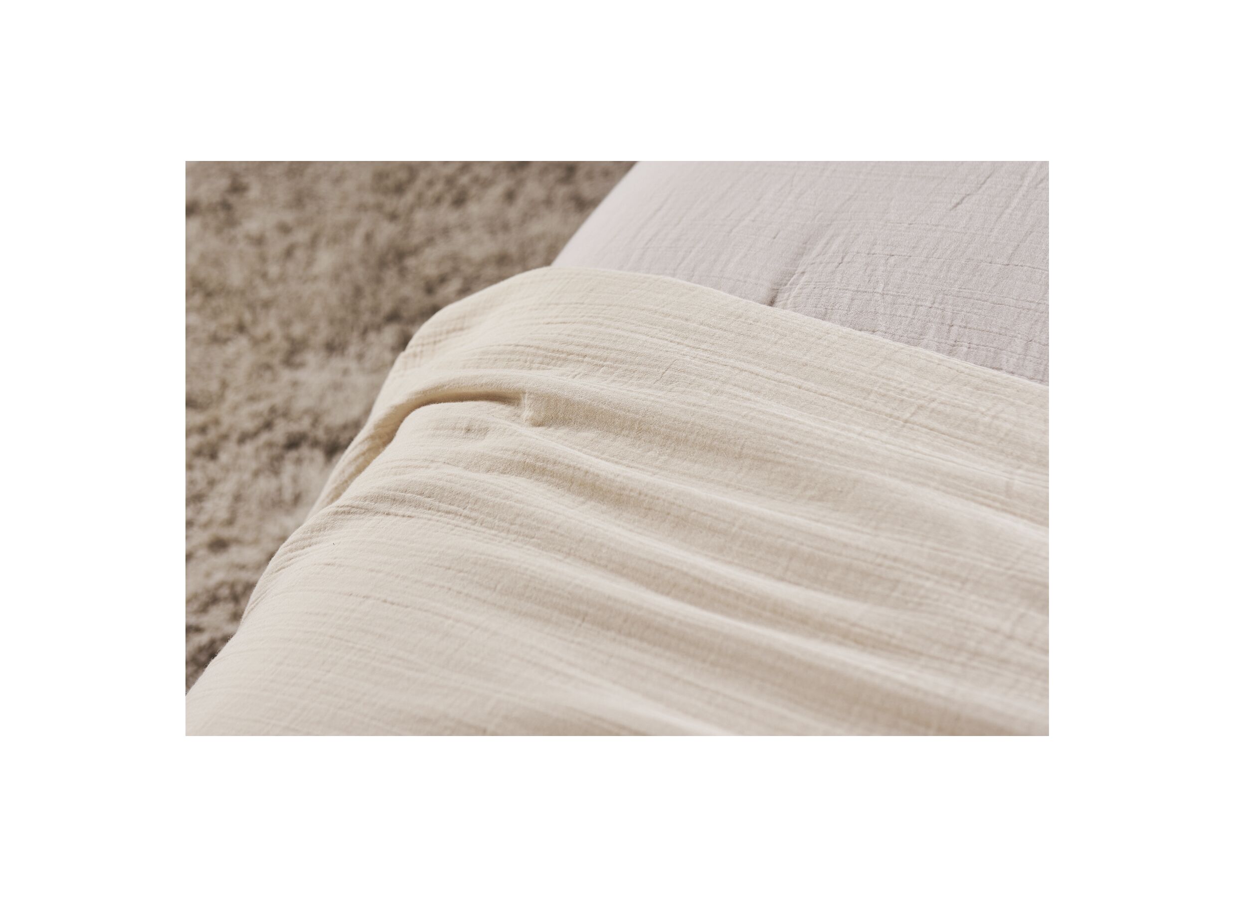 Foto ambiance - Housse de couette 140x200/220 - tétra coton - greige