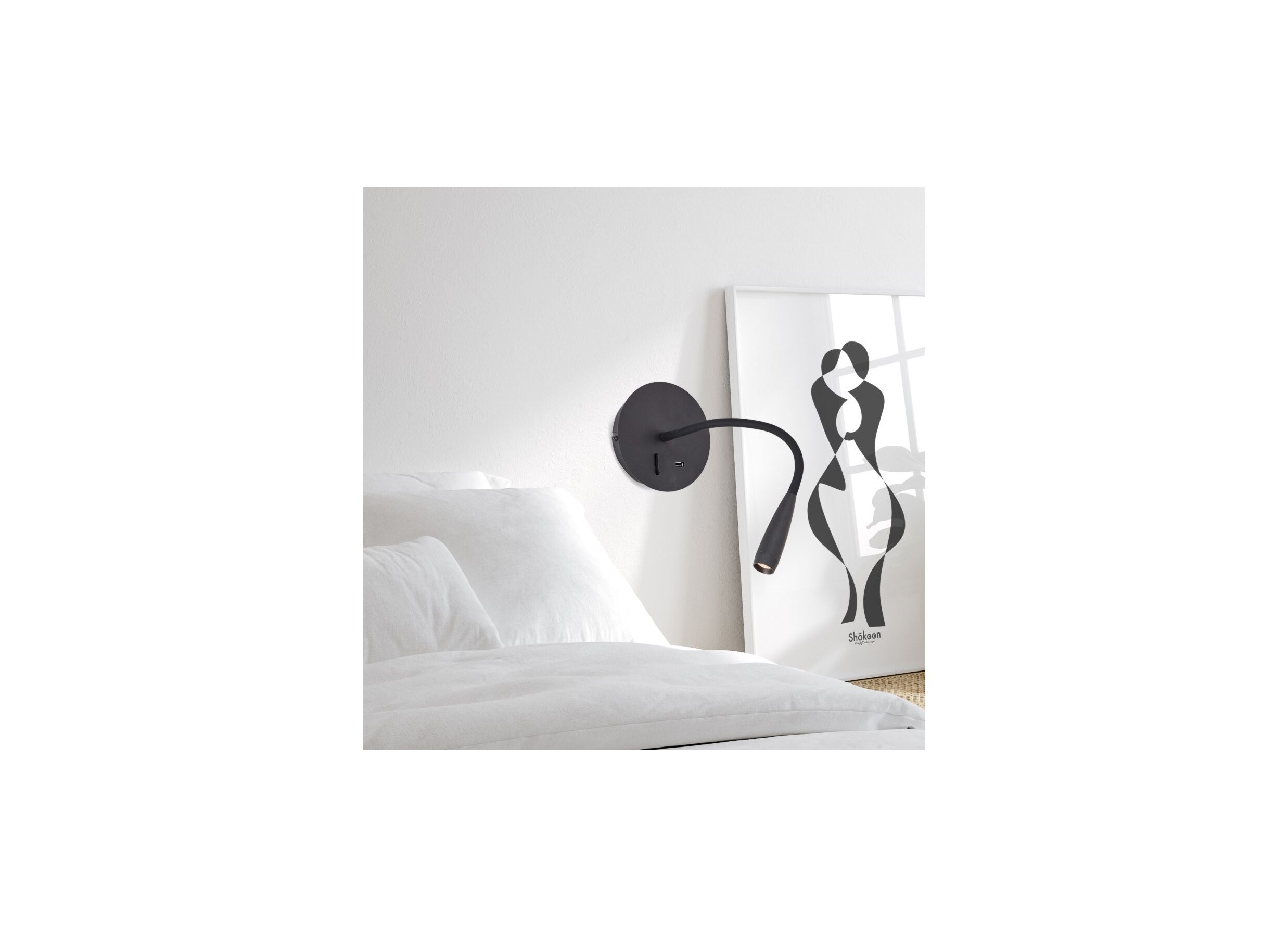 Sfeerfoto - Wandlamp Jutta zand zwart 1x2,8W