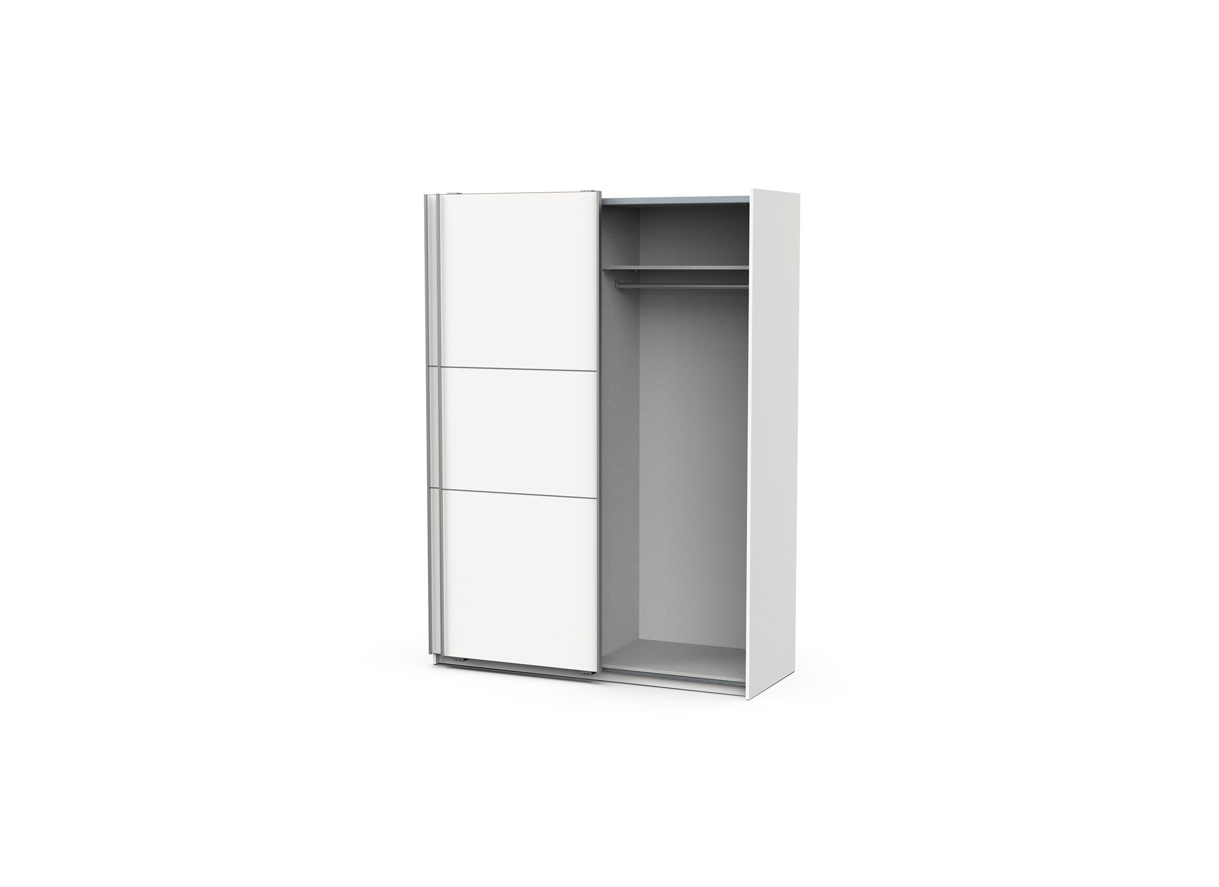 Armoire à portes coulissantes Ghost 148cm - décor - blanc