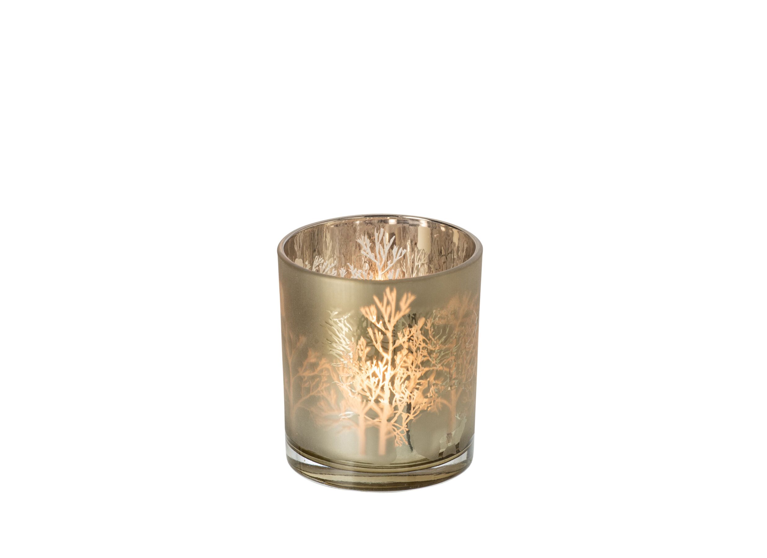 Kaarsenhouder Bos H8cm - glas - taupe - Porte-bougie Foret H8cm - verre - taupe