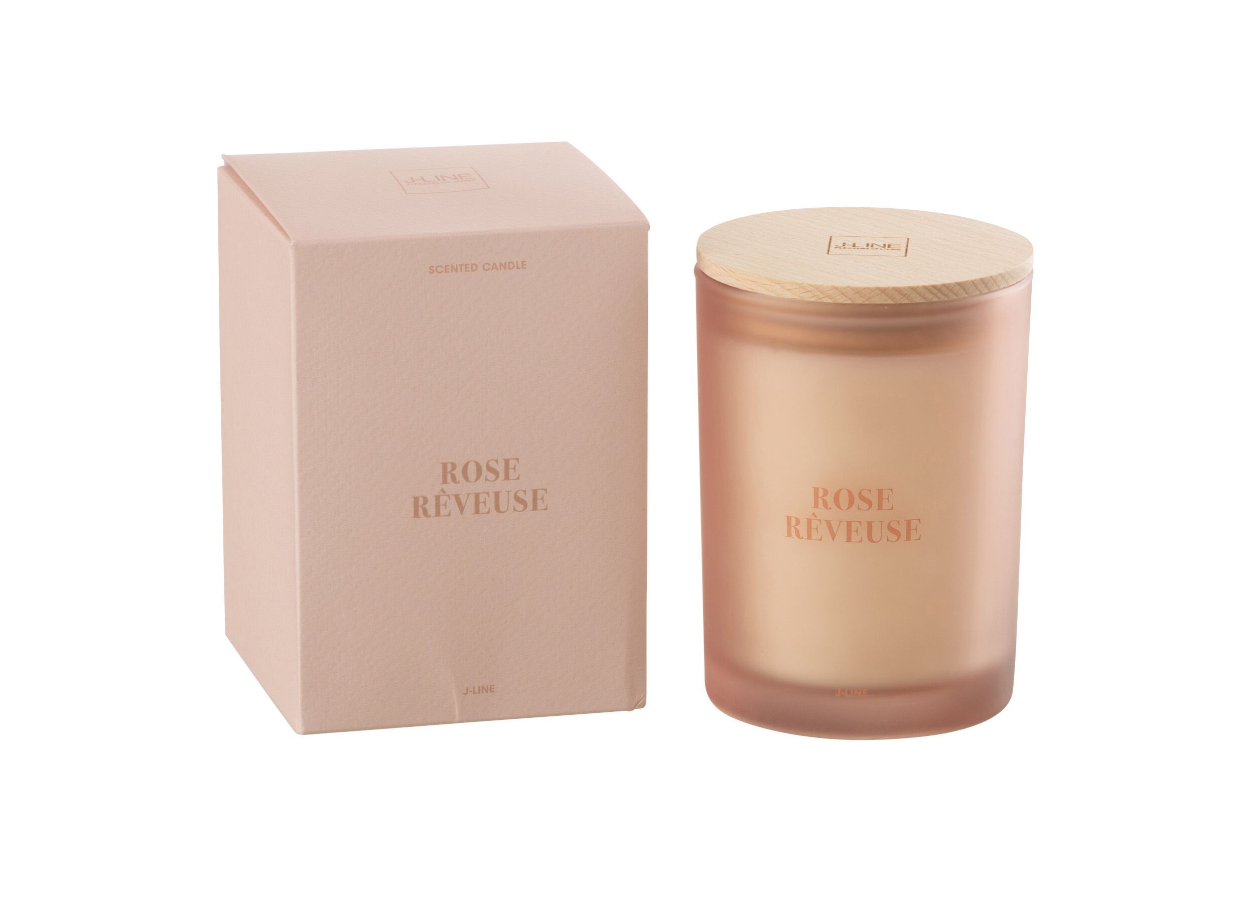 Aperçu - Bougie parfumée Rose Reveuse Ø8,5x12,5cm - verre/paraffine - rose