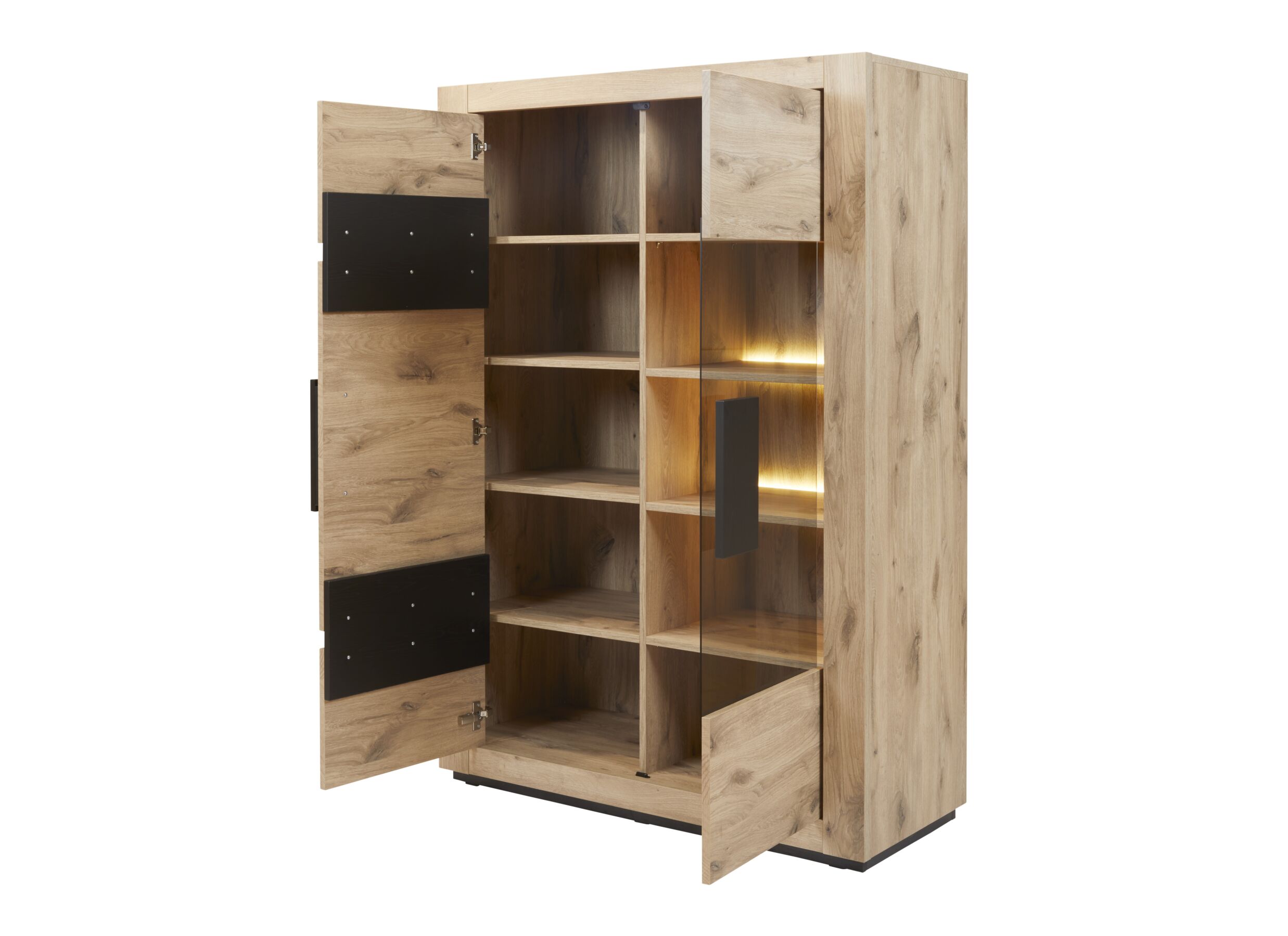 Disposition - Vitrine Sanmarino 120cm - mélamine - canyon oak