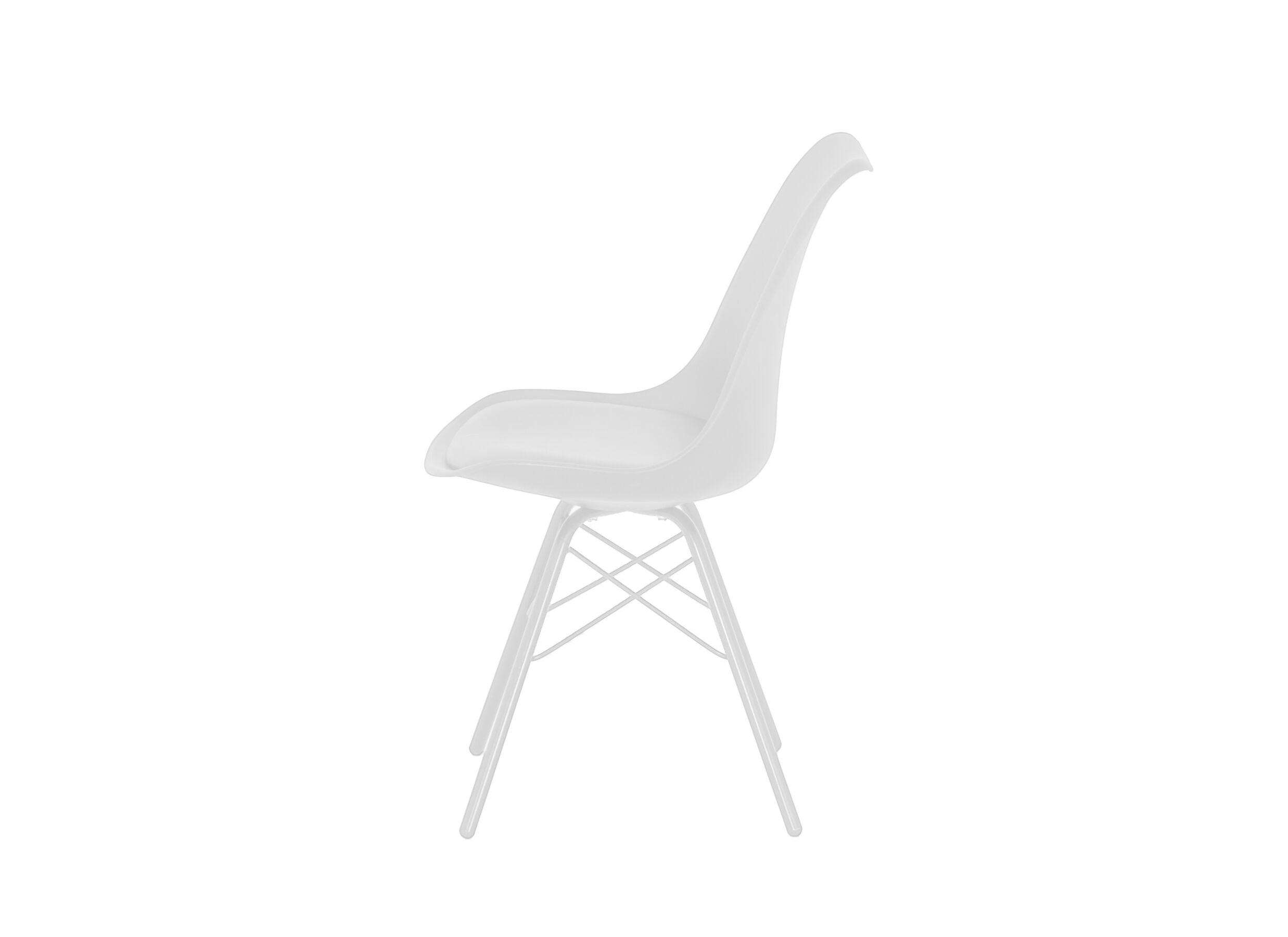 Kuipstoel Gigi 49x55x82cm - lederlook - wit