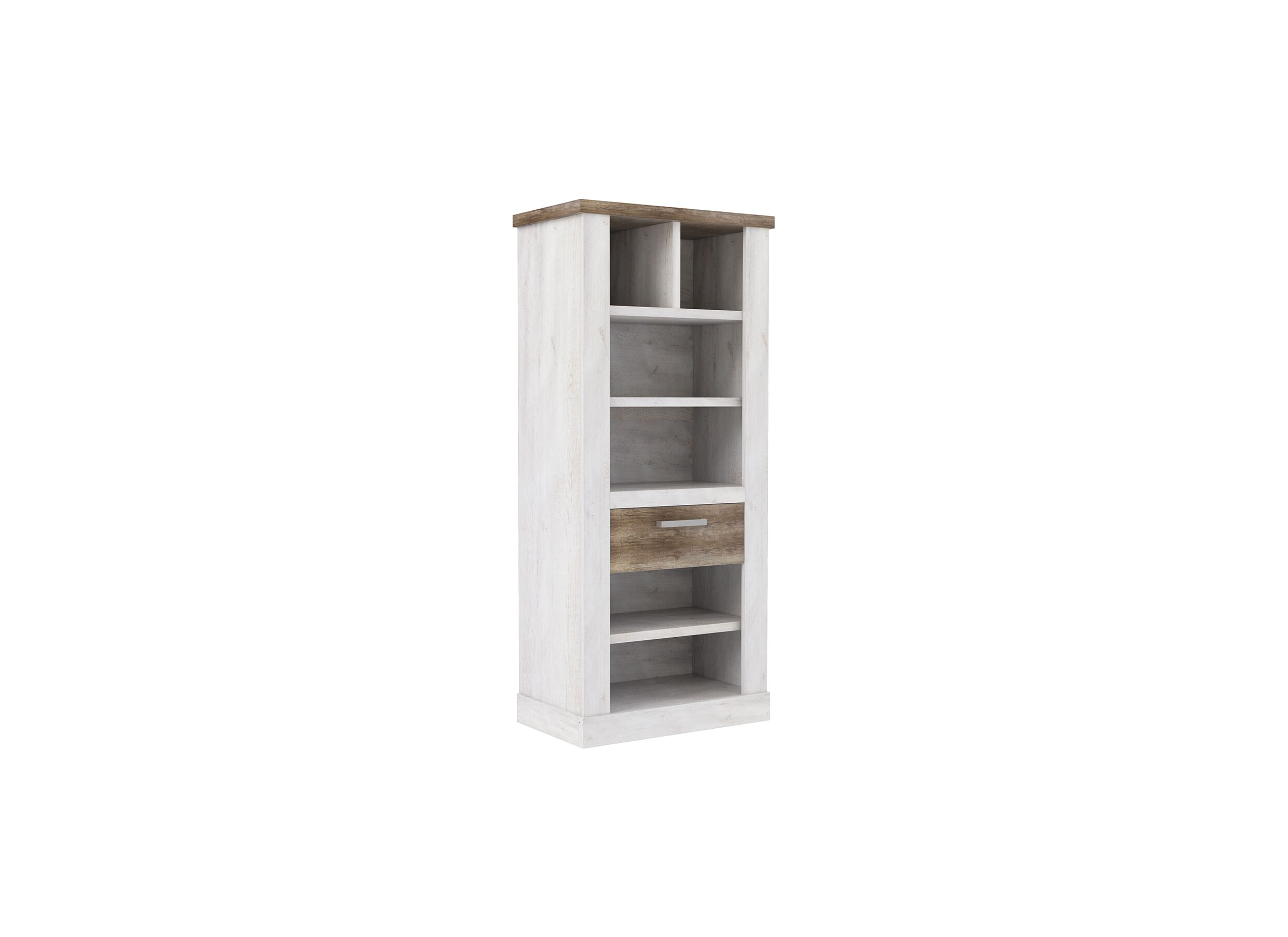 Bibliothèque 71x41x160cm - Bibliothèque Duro 71x41x160cm - panneau décor - pine white/antique oak