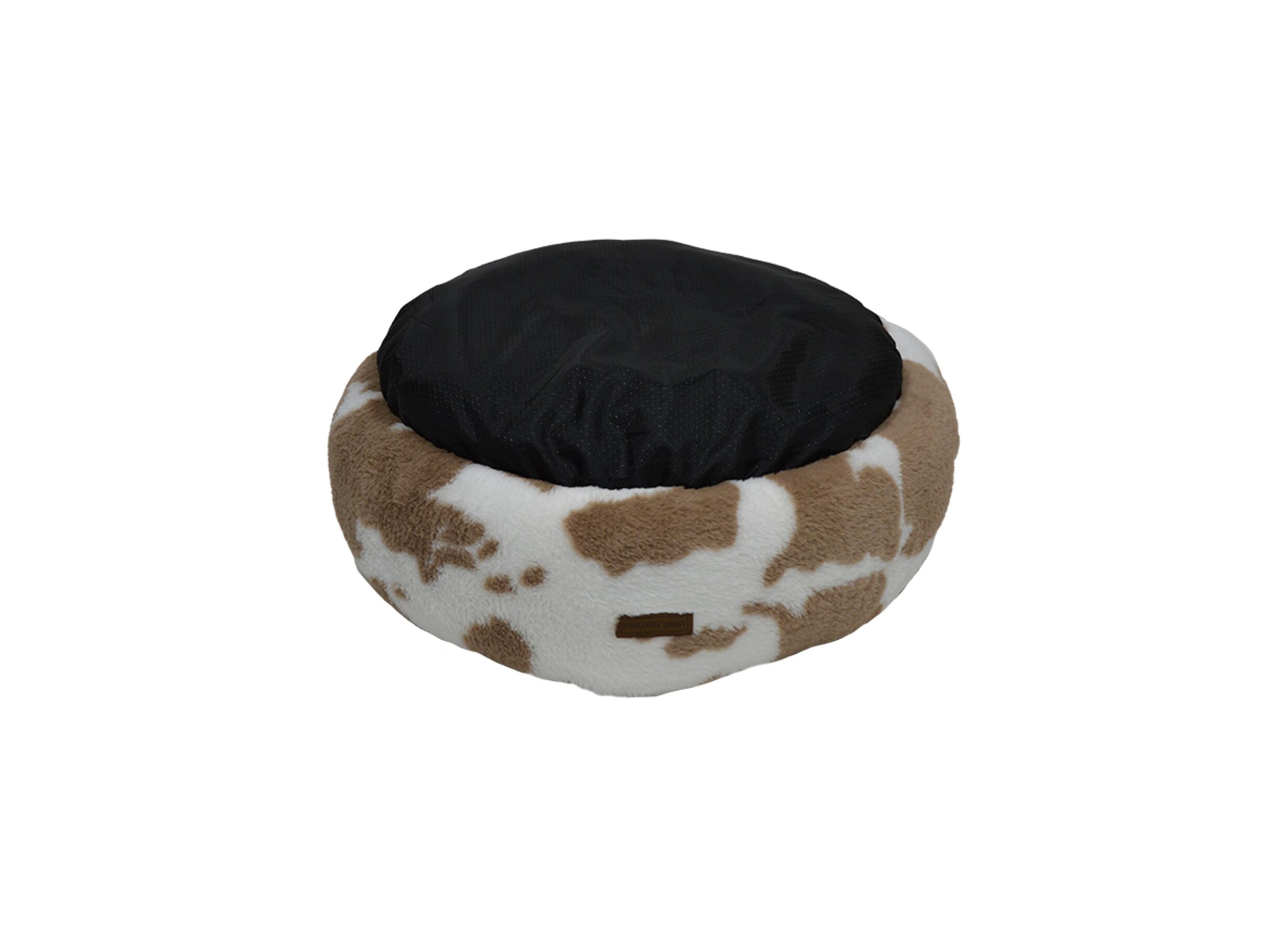 Configuration - Panier pour chien Cow Plush Classic Ø60cm - tissu - blanc & marron
