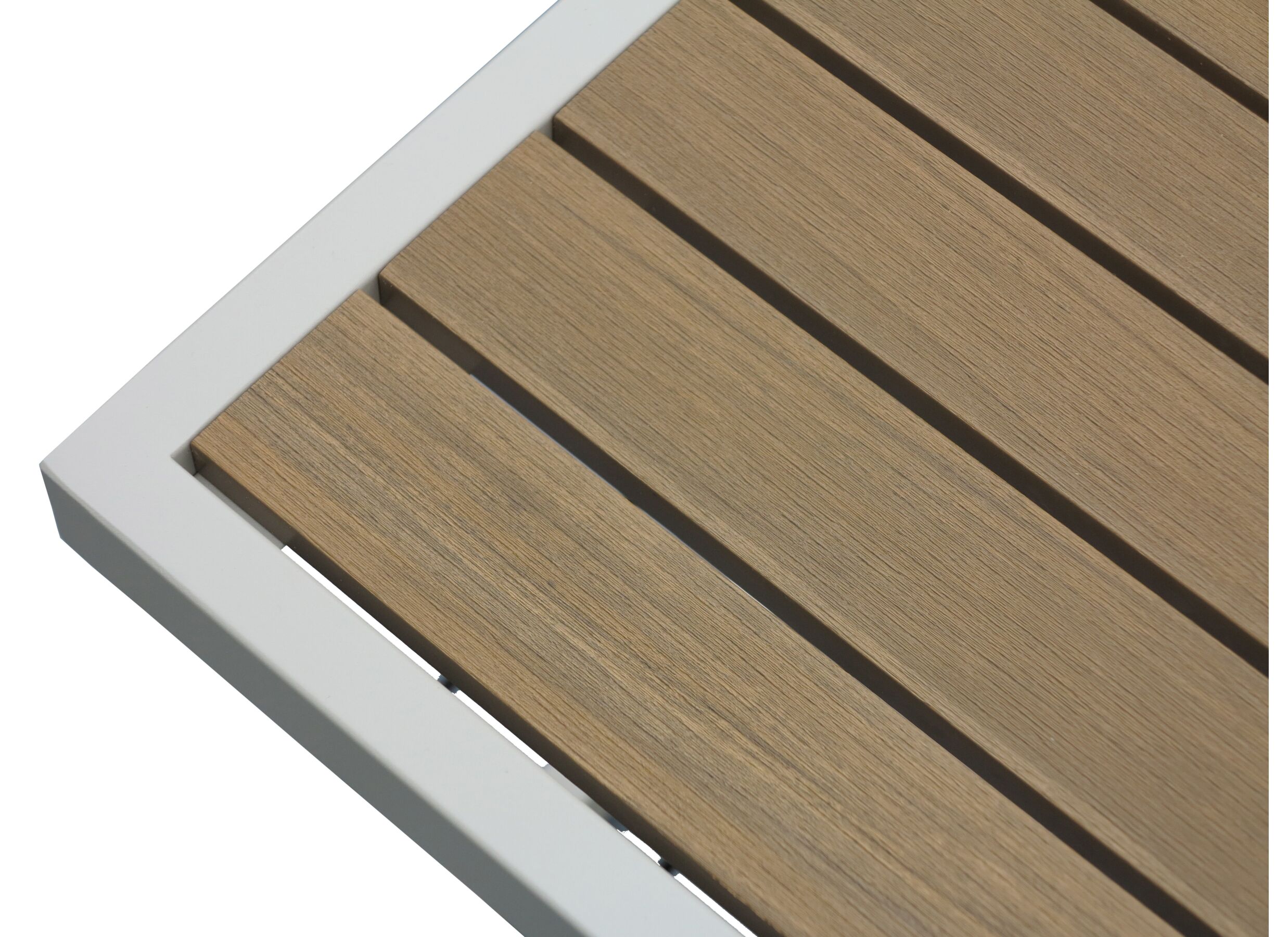 Detail - Table d'appoint Nirvana 40x32x45cm - aluminium/polywood - greige