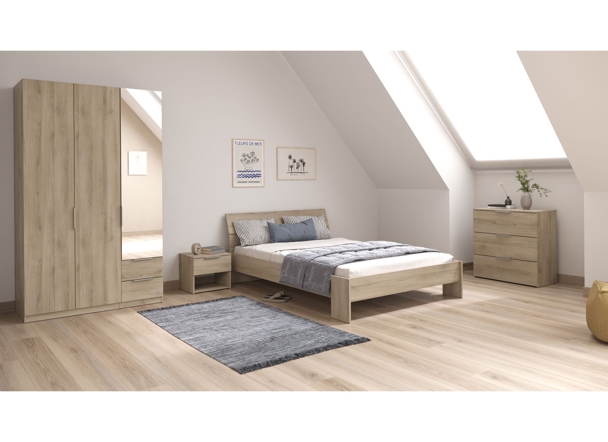 Sfeerfoto - Kleerkast Michigan 119cm - decor - kronberg eik