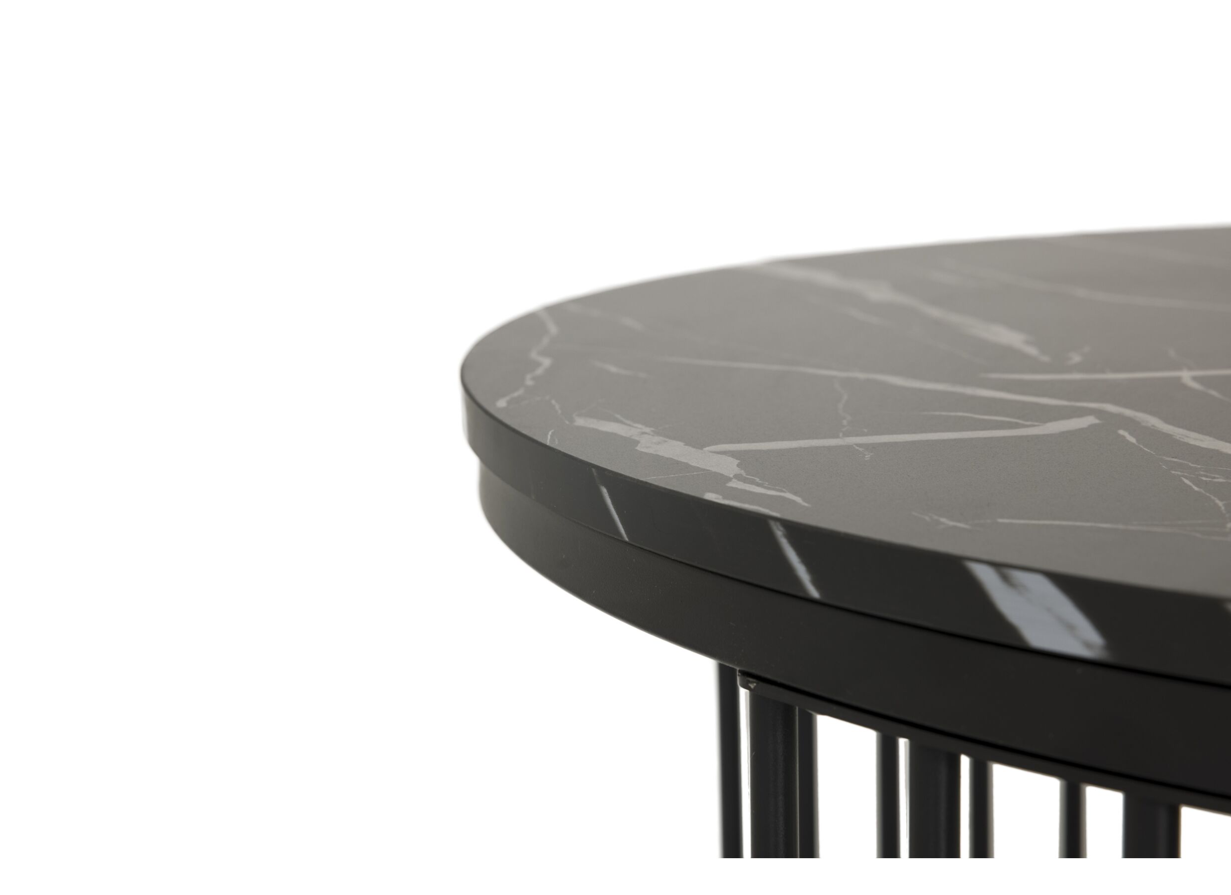 Detail - Table d'appoint décor & marbre - noir - lot de 2