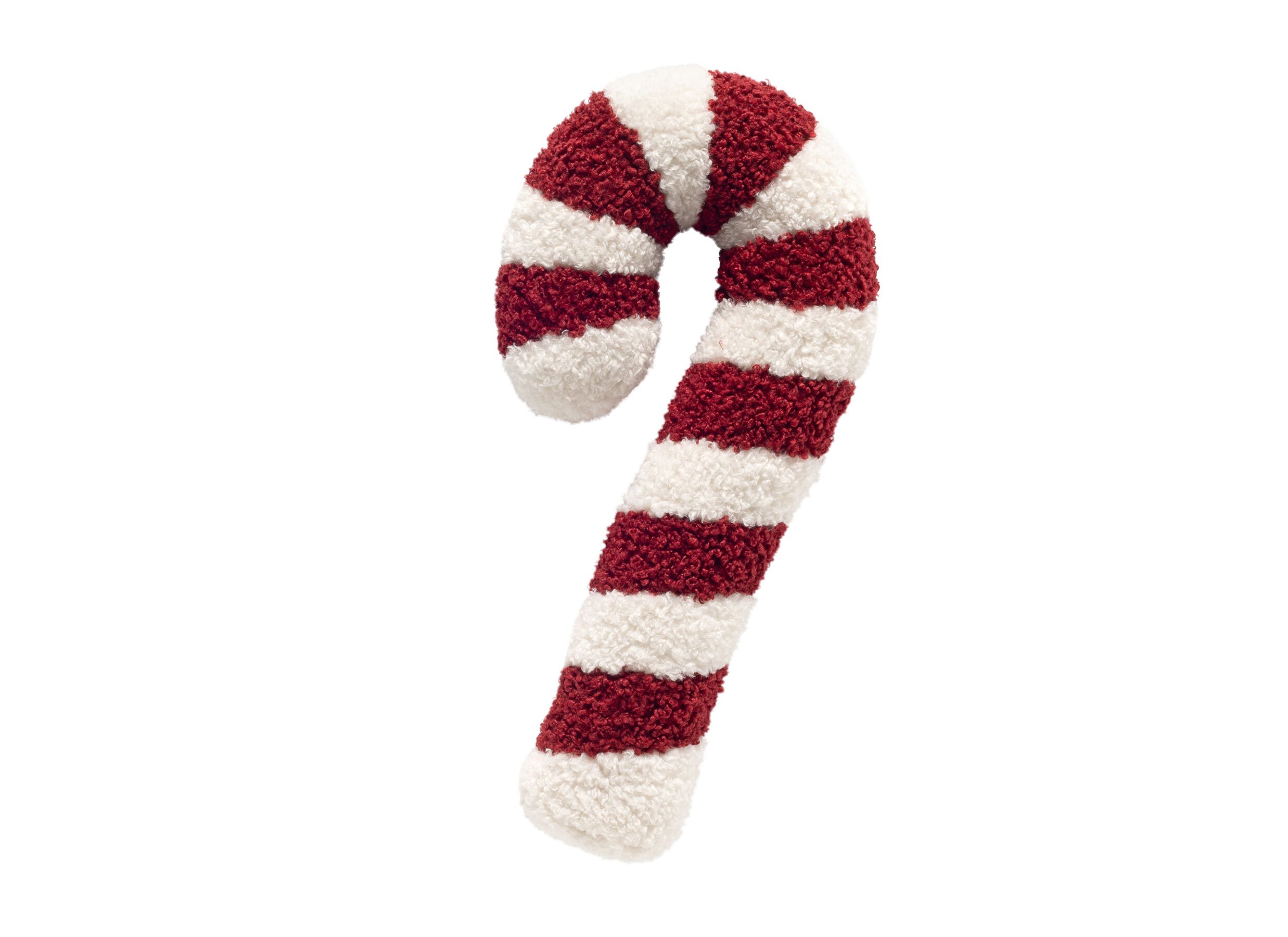 Plus Important - Coussin Candy Cane 48x24cm - tissu - pompeian red & blanc