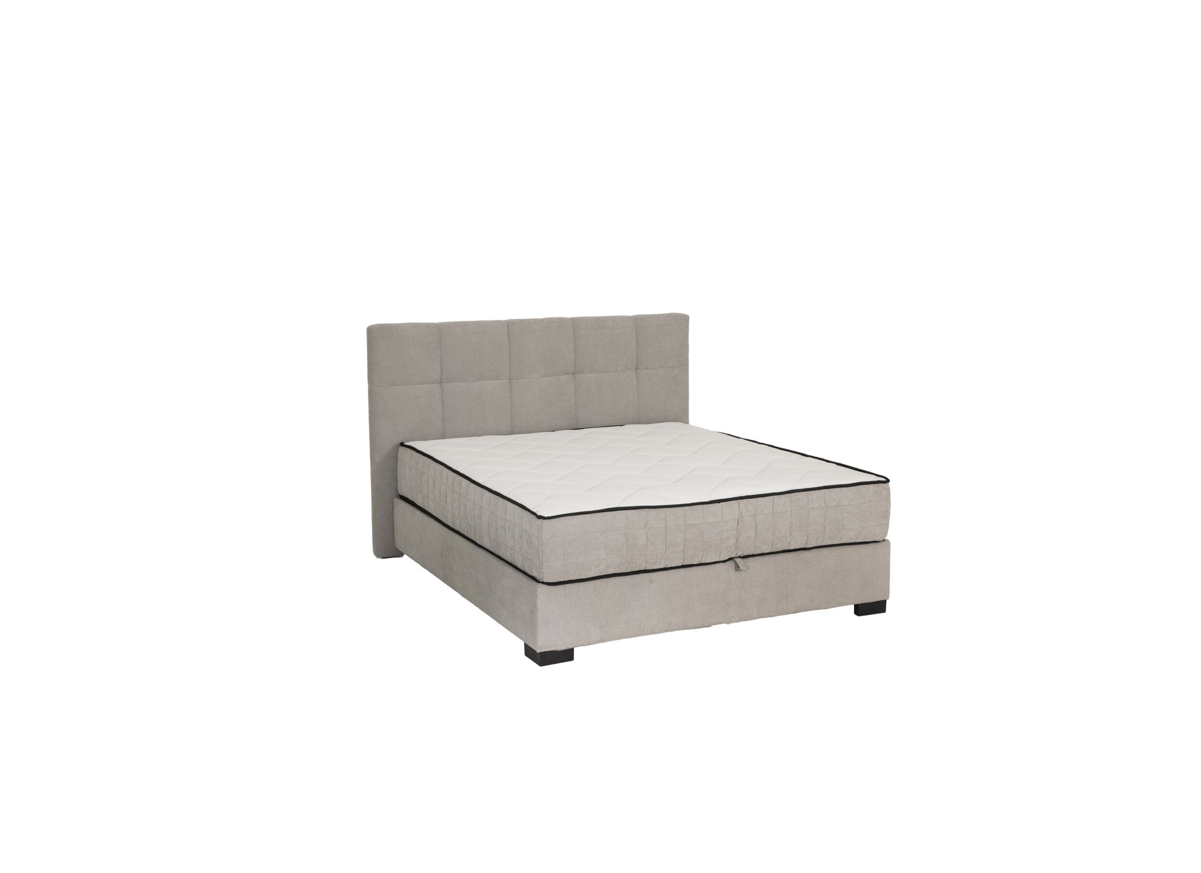 Plus Important - Lit box Nagol A 140x200cm avec rangement tissu argent