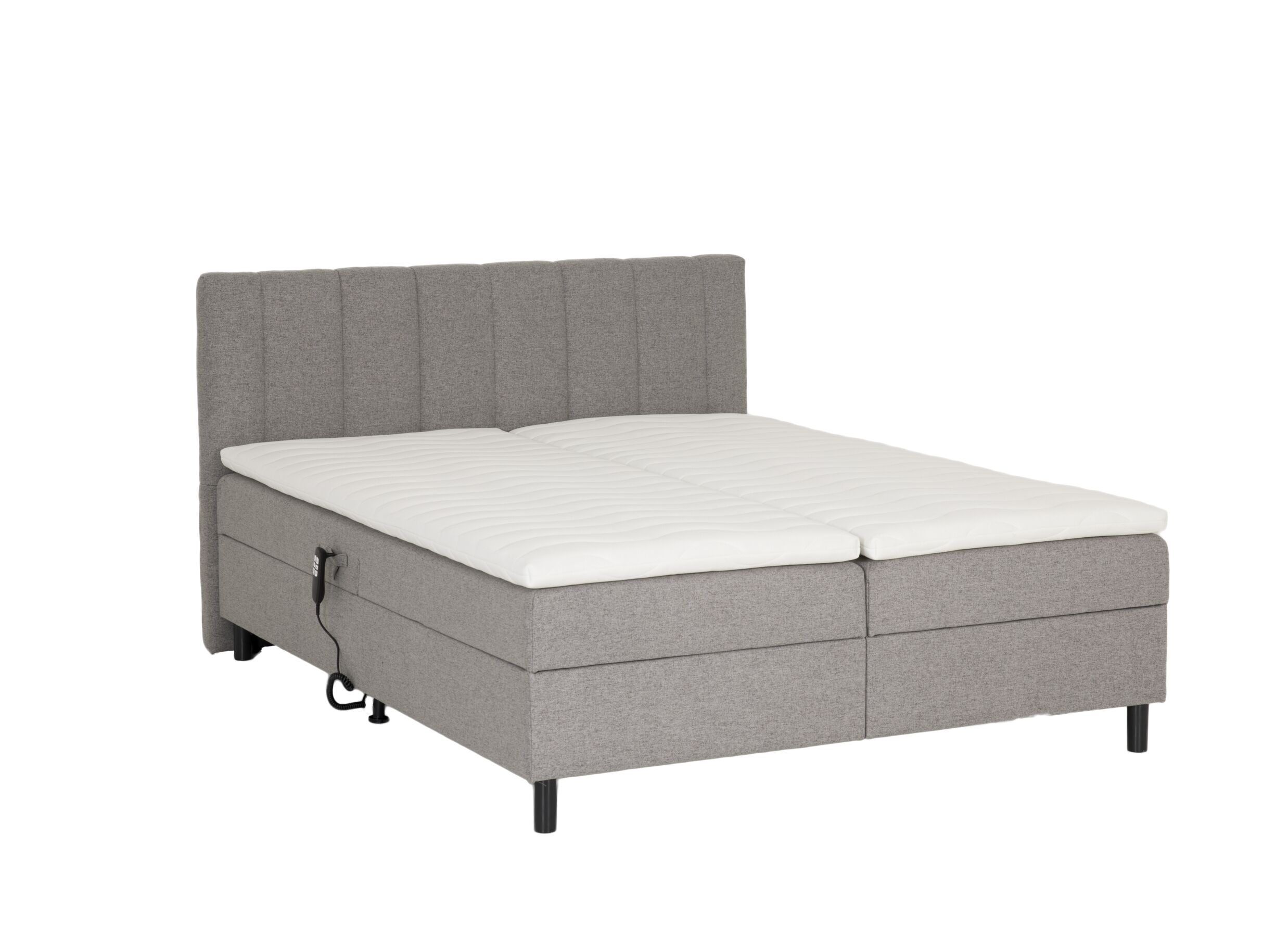 Lit box Miralindo 160x200cm électrique tissu nordic ash - Lit box Miralindo 160x200cm électrique tissu nordic ash