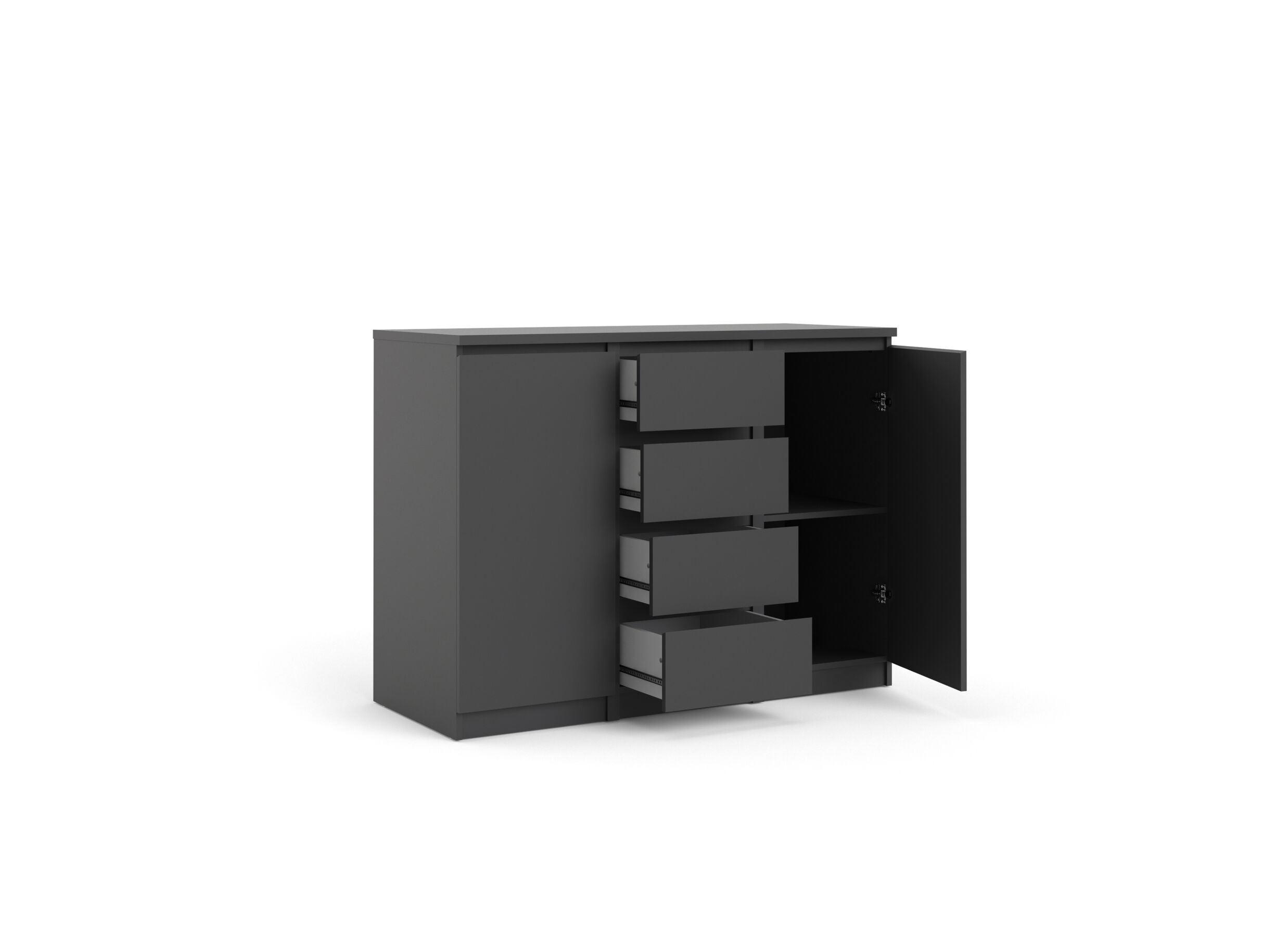 Commode Naia 121x50x91cm - décor - noir mat
