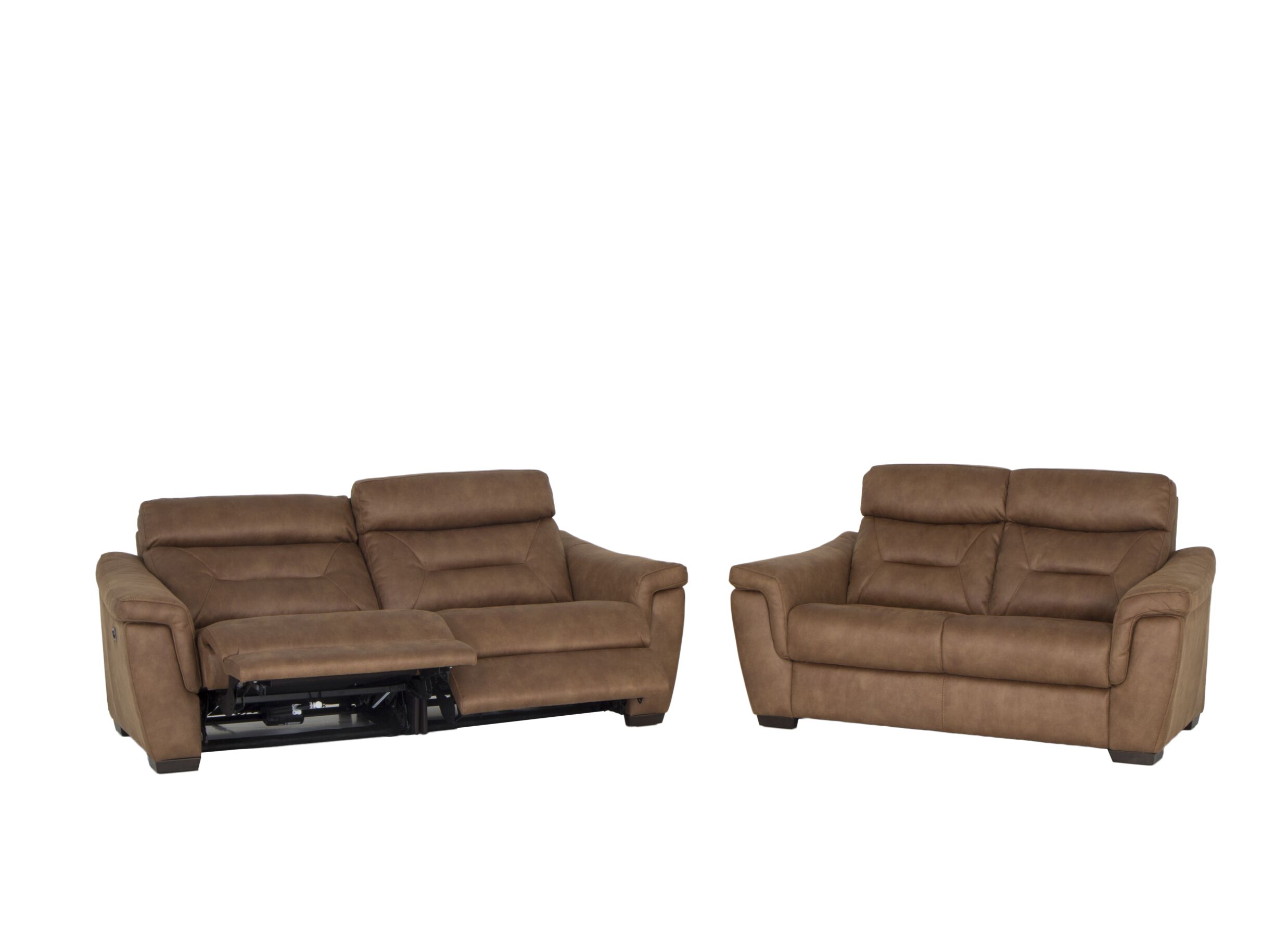 Detailfoto - Zetel Notch 2,5+2-zit - stof - cognac met relax