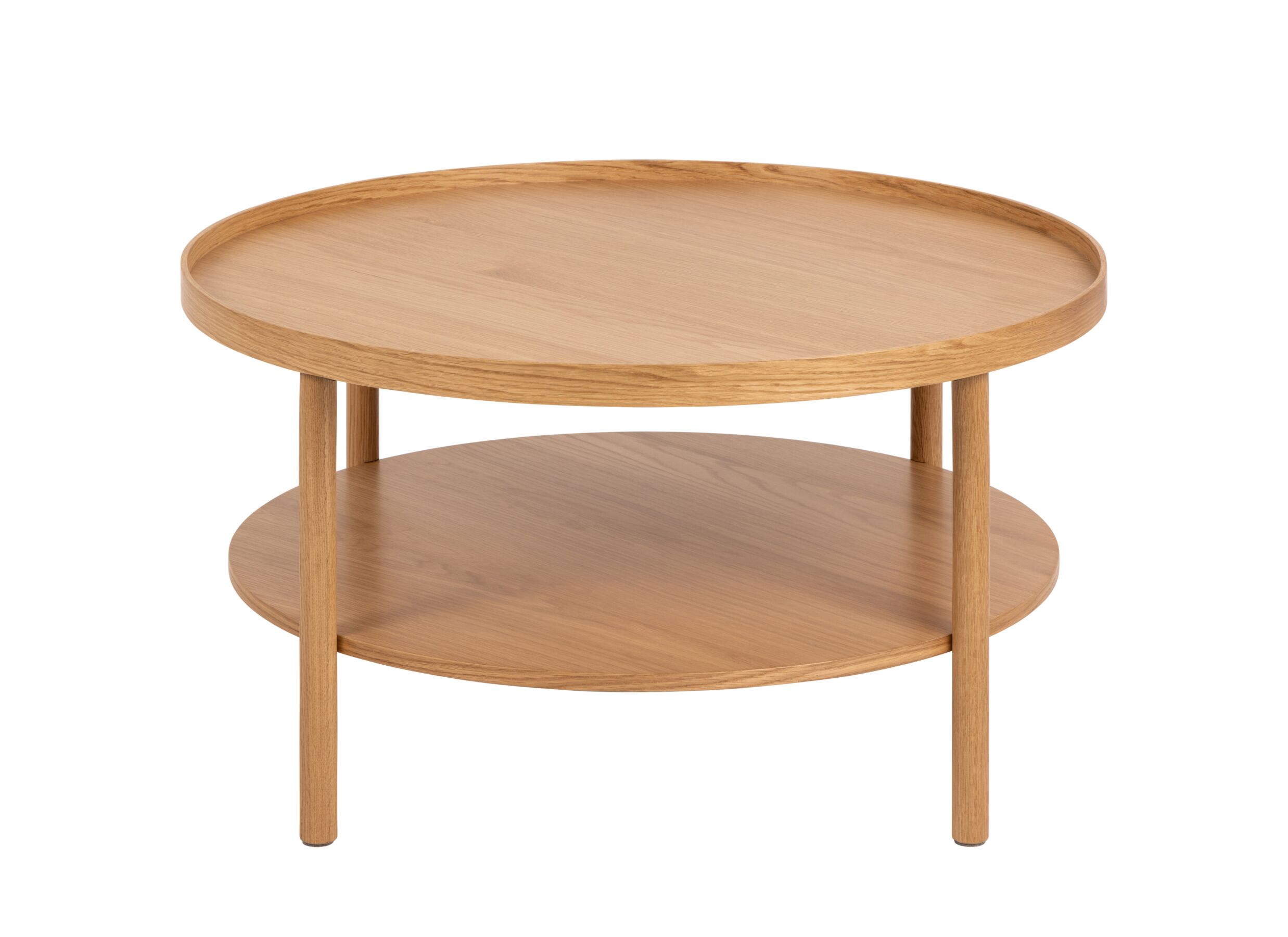 Plus Important - Table basse Ø80 - placage chêne - brun