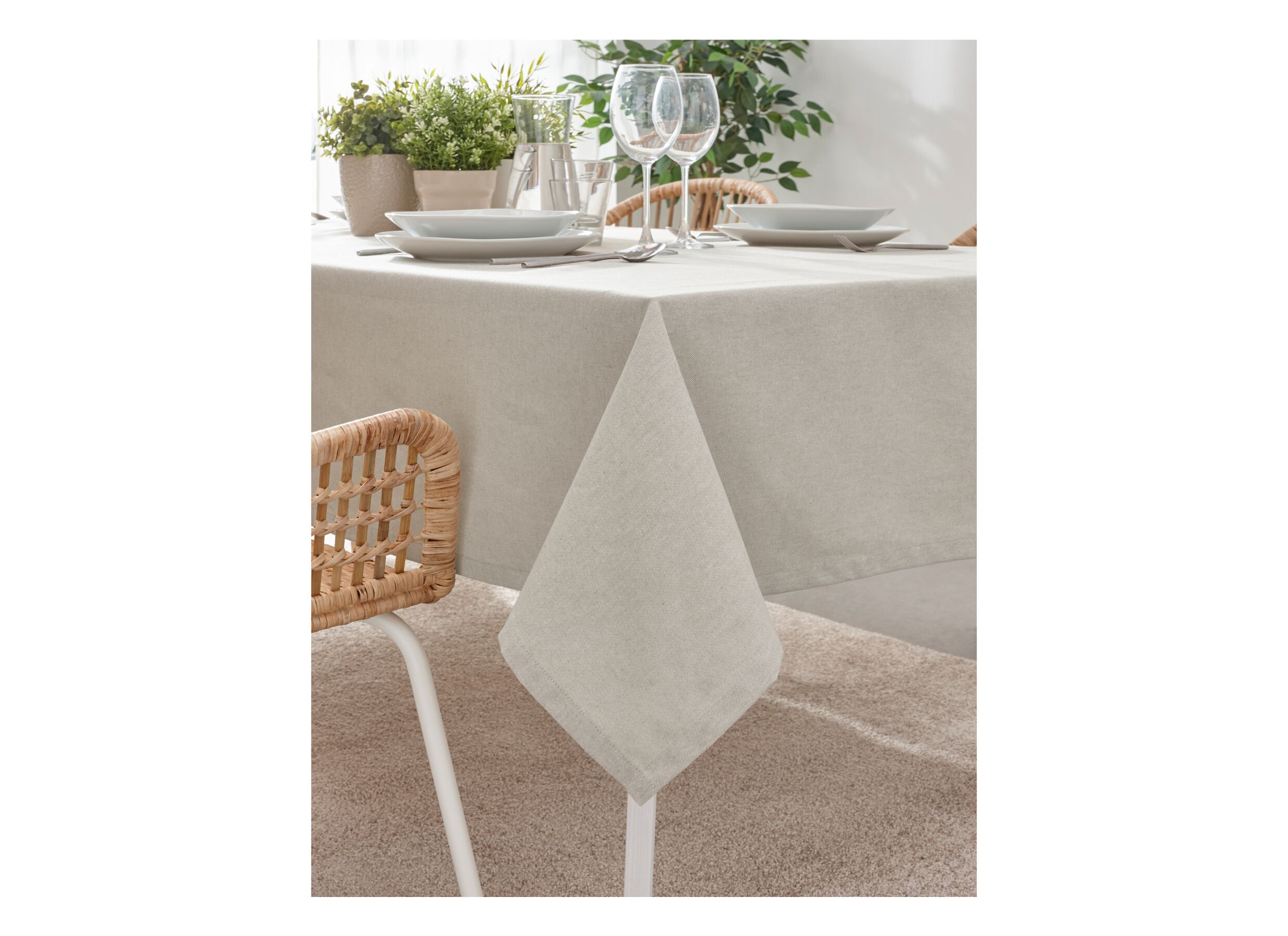 Foto ambiance - Nappe Prasel 160x275cm gris