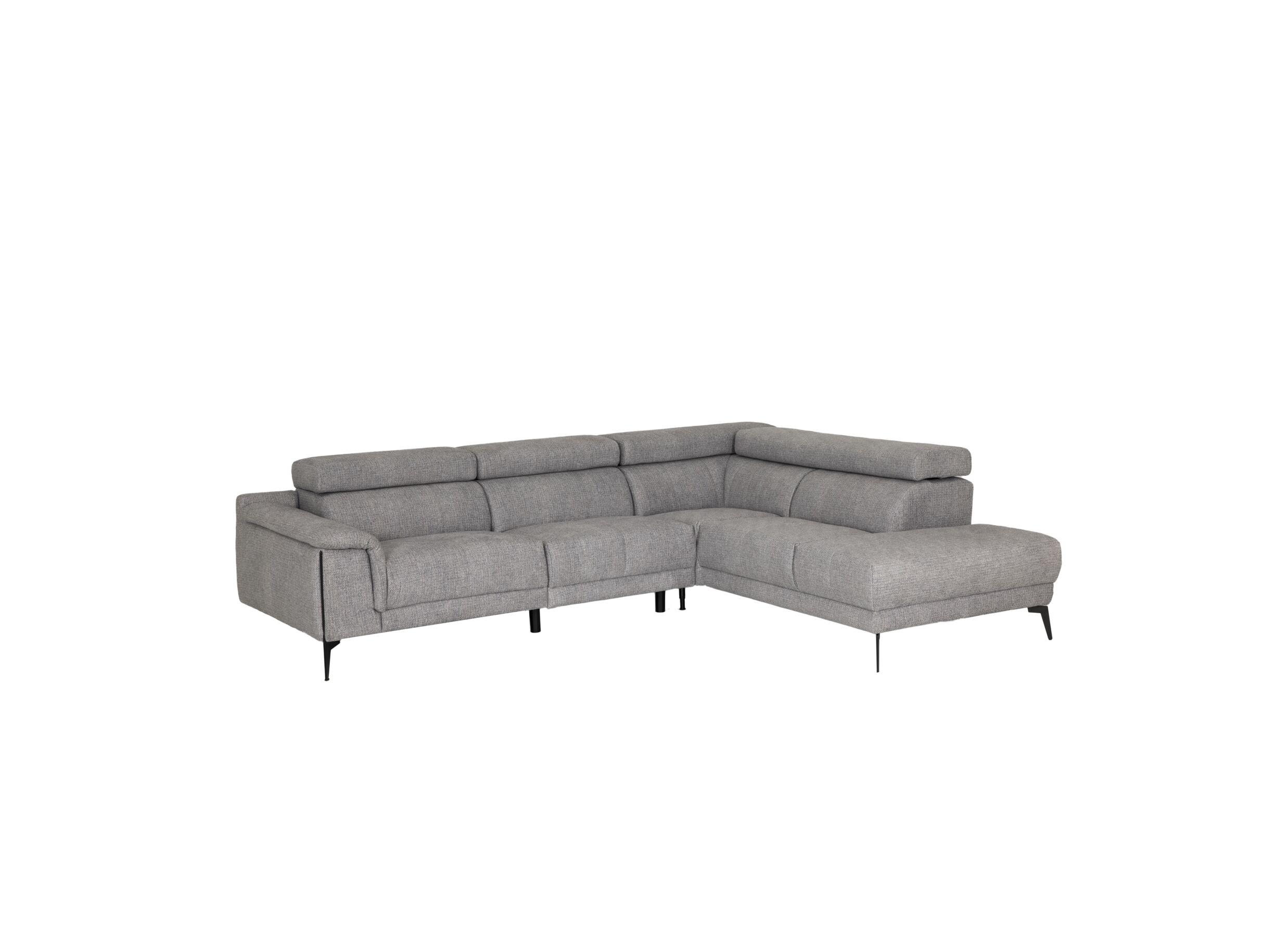 Plus Important - Canapé d'angle Amira 290x228cm - tissu - gris