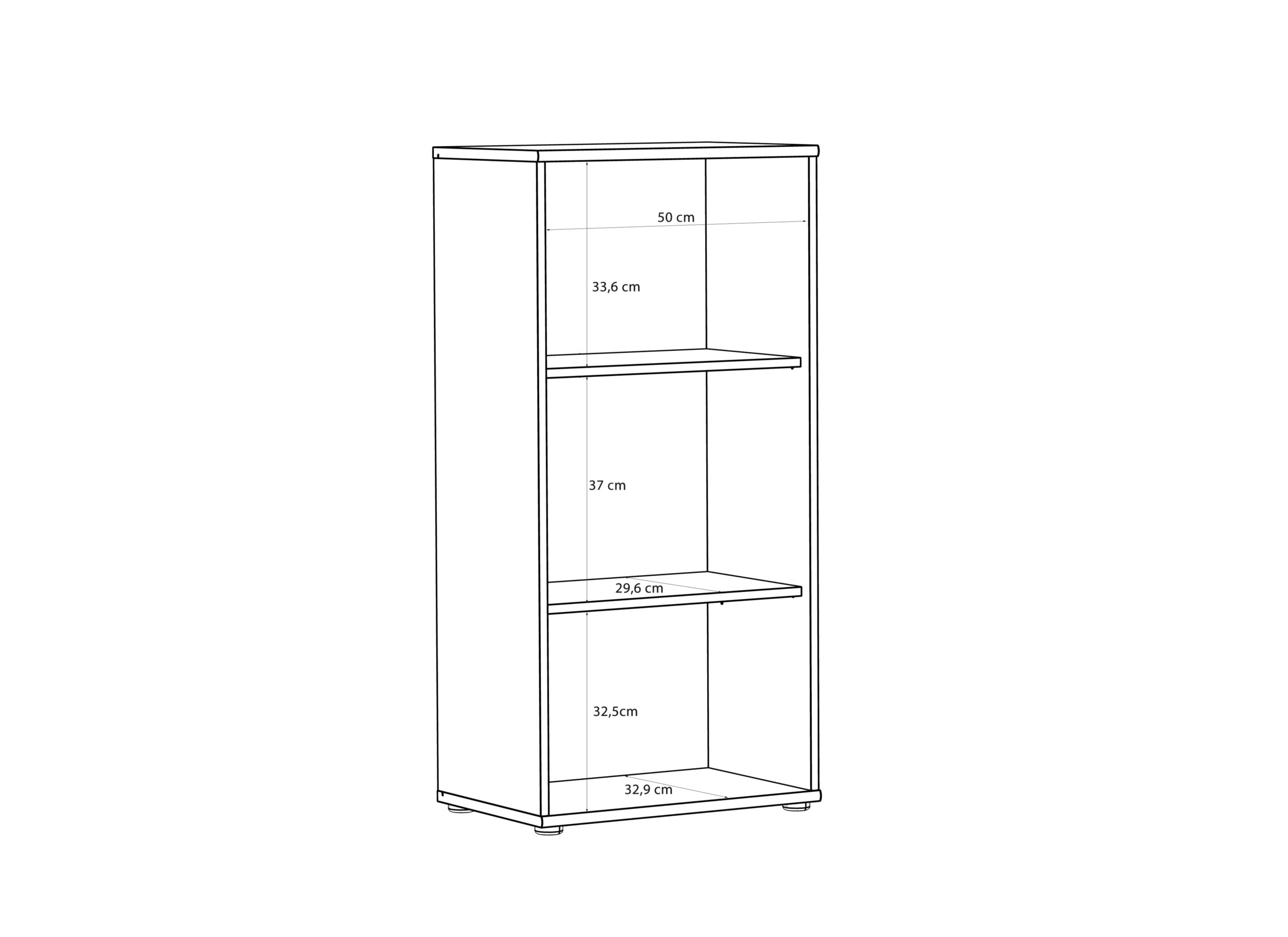 Afmetingen - Boekenkast Topic 54x35x111cm - decor - cashmere