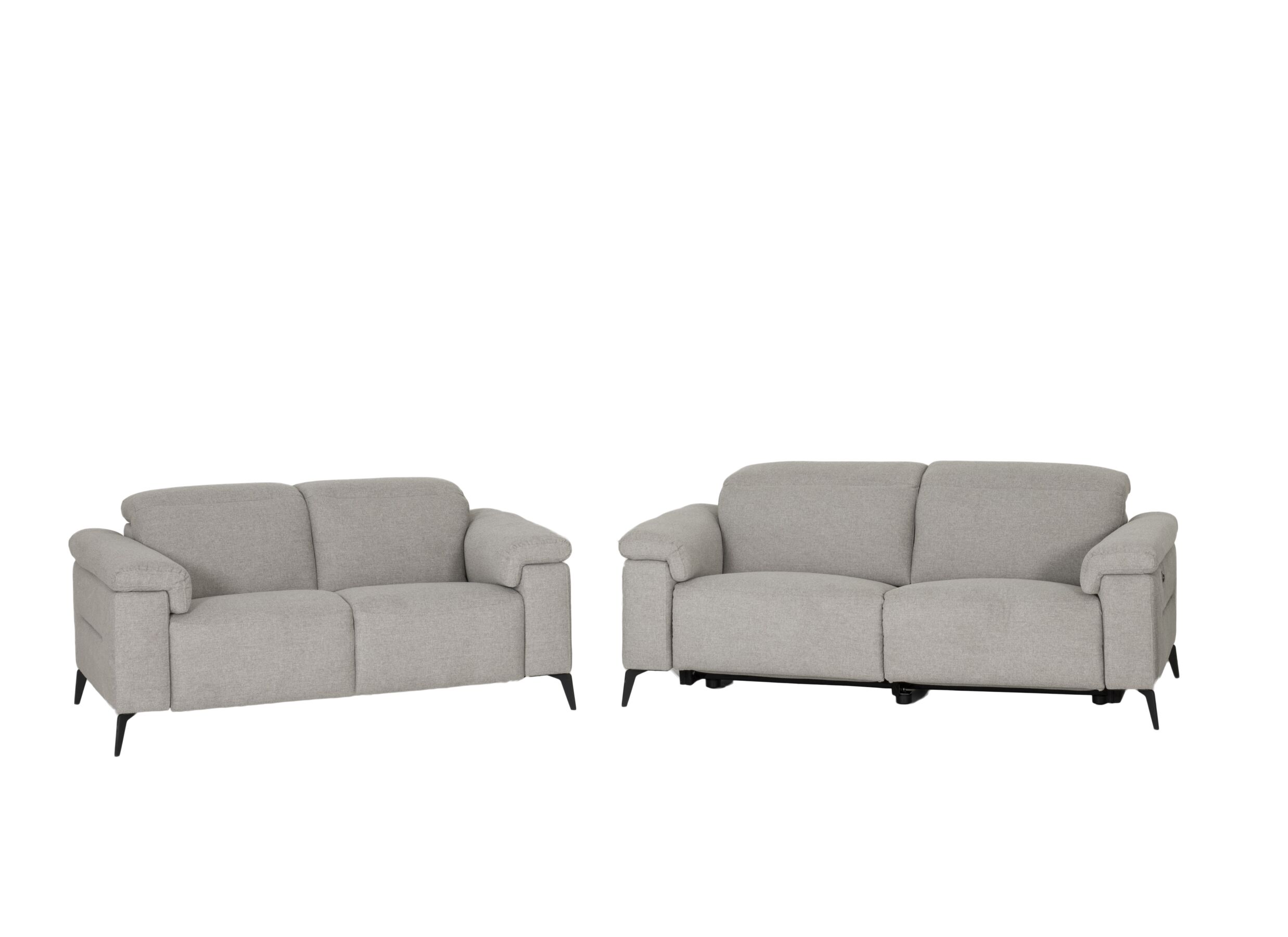 Canapé Funk 3+2-places tissu gris avec relax - Canapé Funk 3+2-places - tissu - gris avec relax