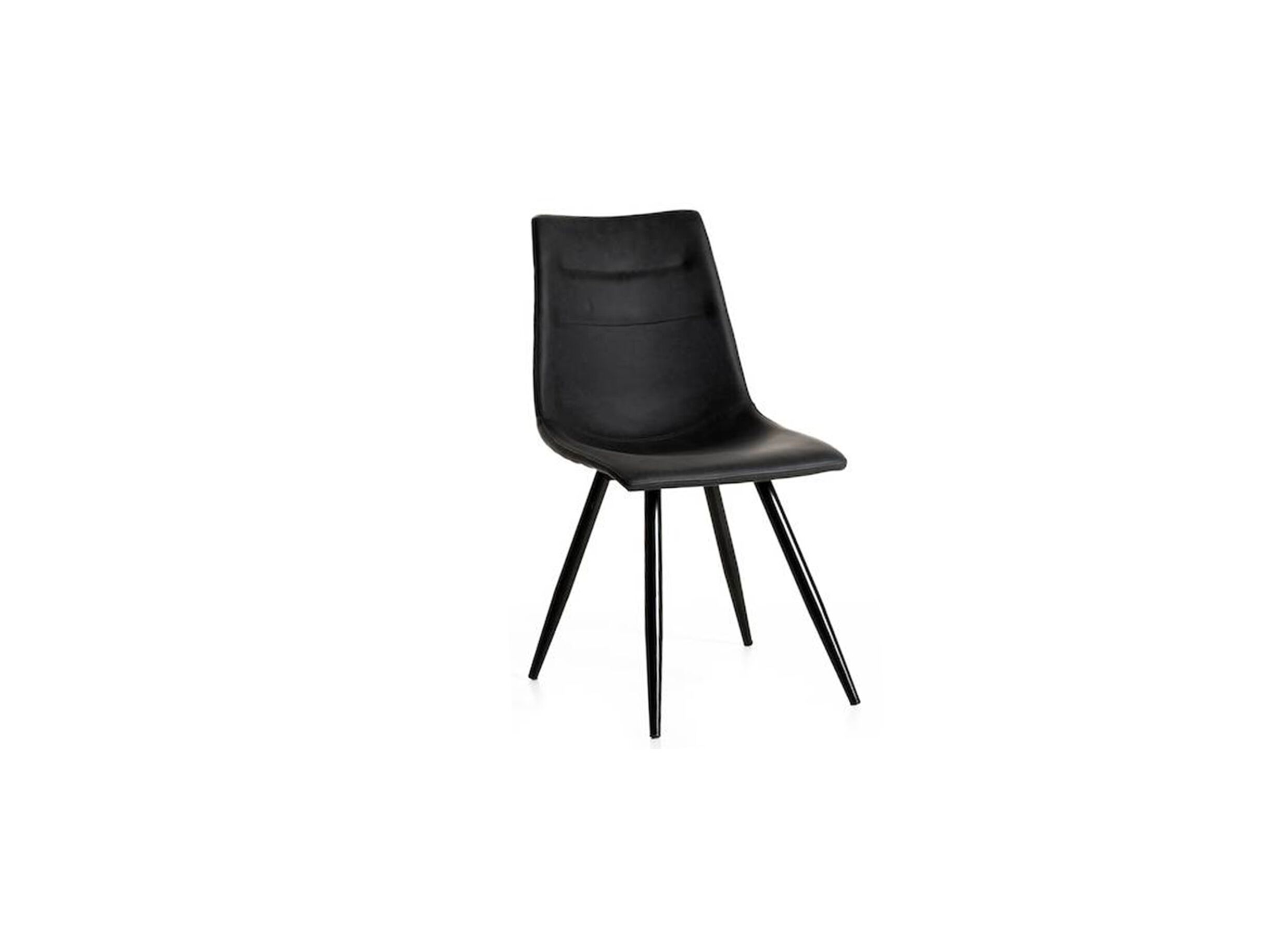 Stoel 45x63x87cm - lederlook - zwart - Stoel 45x63x87cm - lederlook - zwart