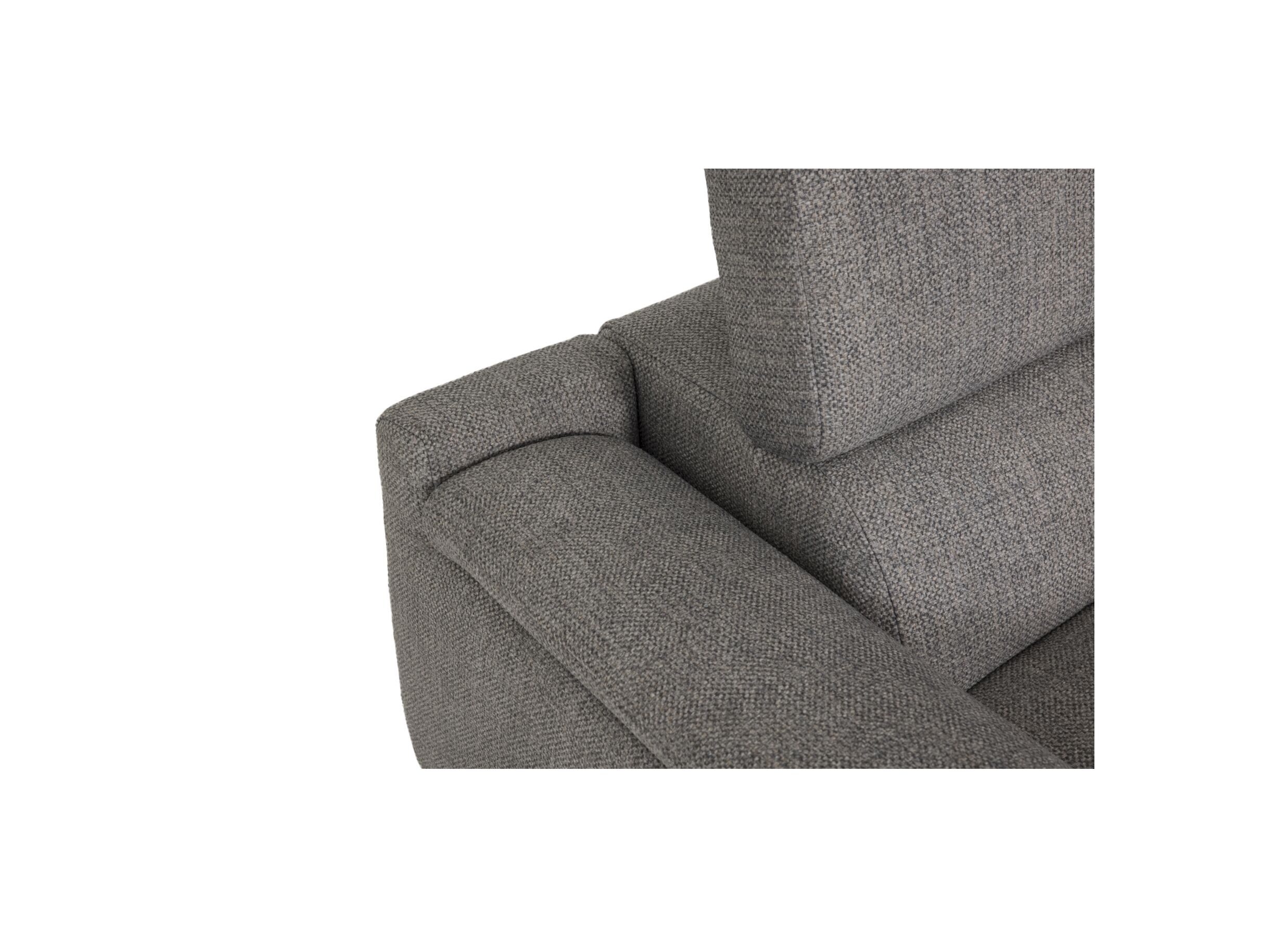 Detail - Canapé d'angle Amira 290x228cm - tissu - gris avec relax