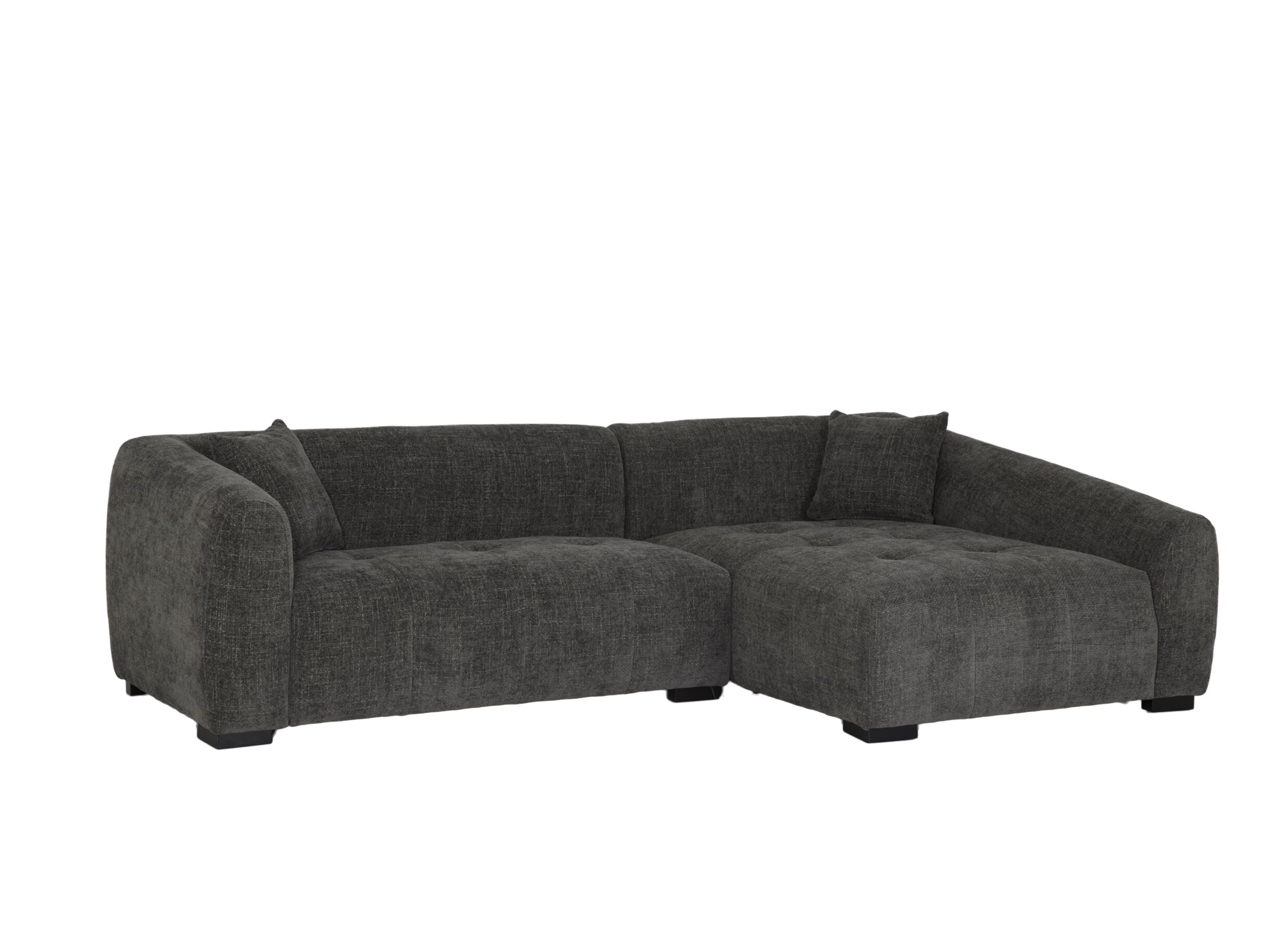 Plus Important - Canapé d'angle Maui fibre polyester - gris