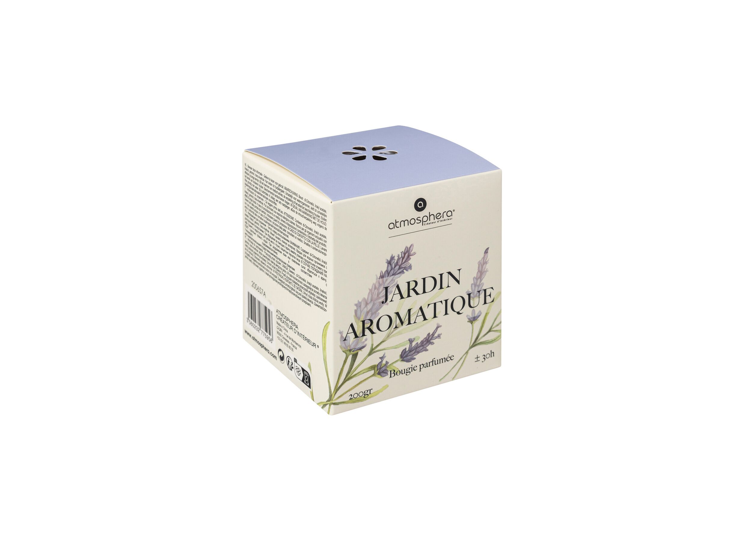 Geurkaars Oudy Lavendel H9,5cm 30u wit
