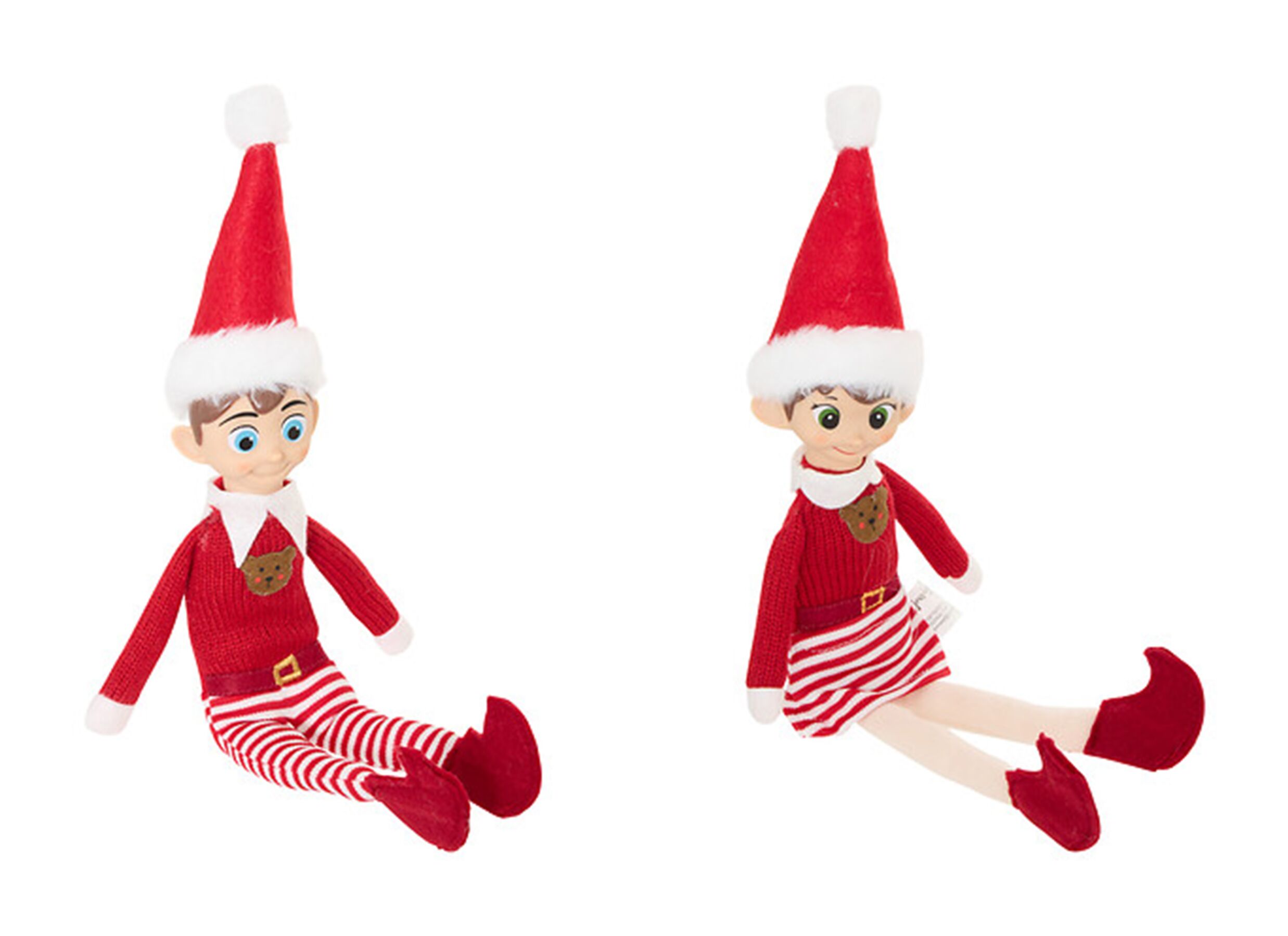 Hoofdfoto - Kerstdecoratie Popje Elf 40cm - stof - multicolor