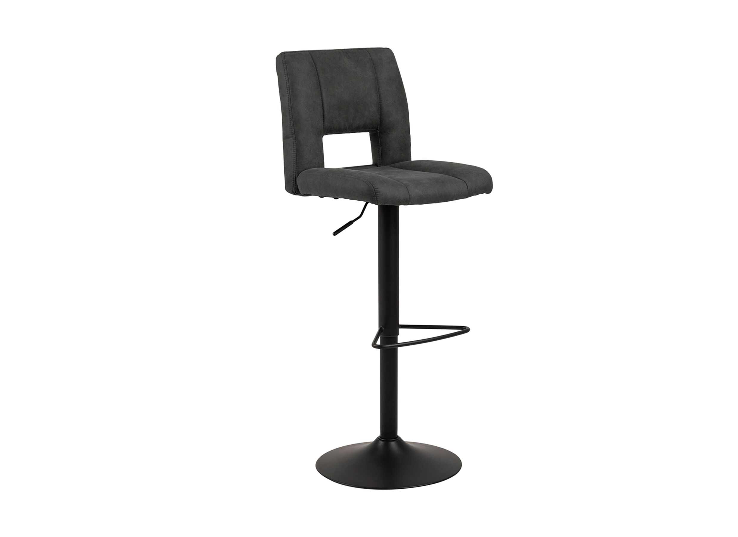 Chaise de bar HA62-83cm d'antracite d'aspect cuir - Chaise de bar HA62-83cm - similicuir - anthracite
