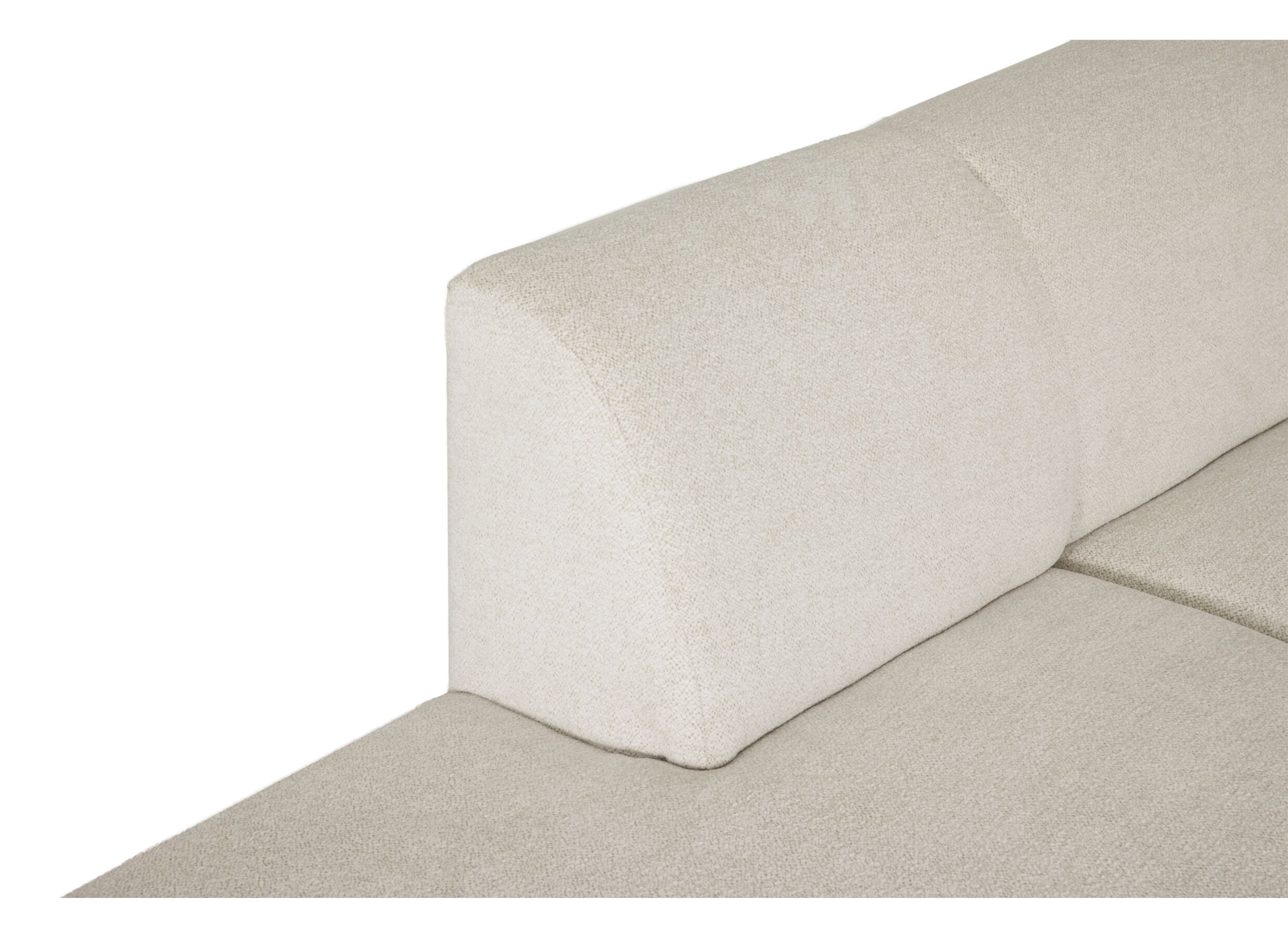 Canapé d'angle Eddy 267x206cm - tissu - écru