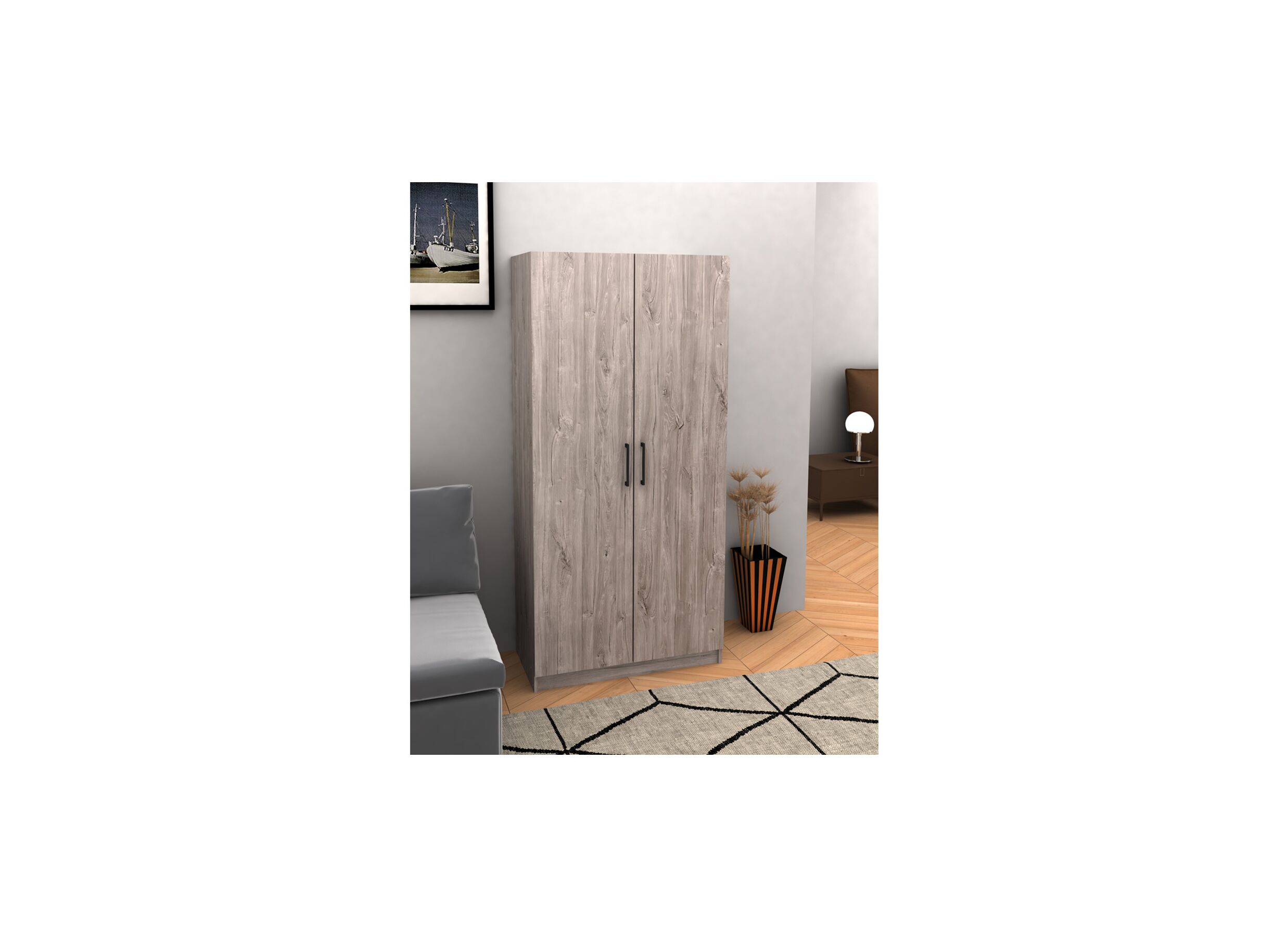 Opbergkast 80cm - decor - new grey oak