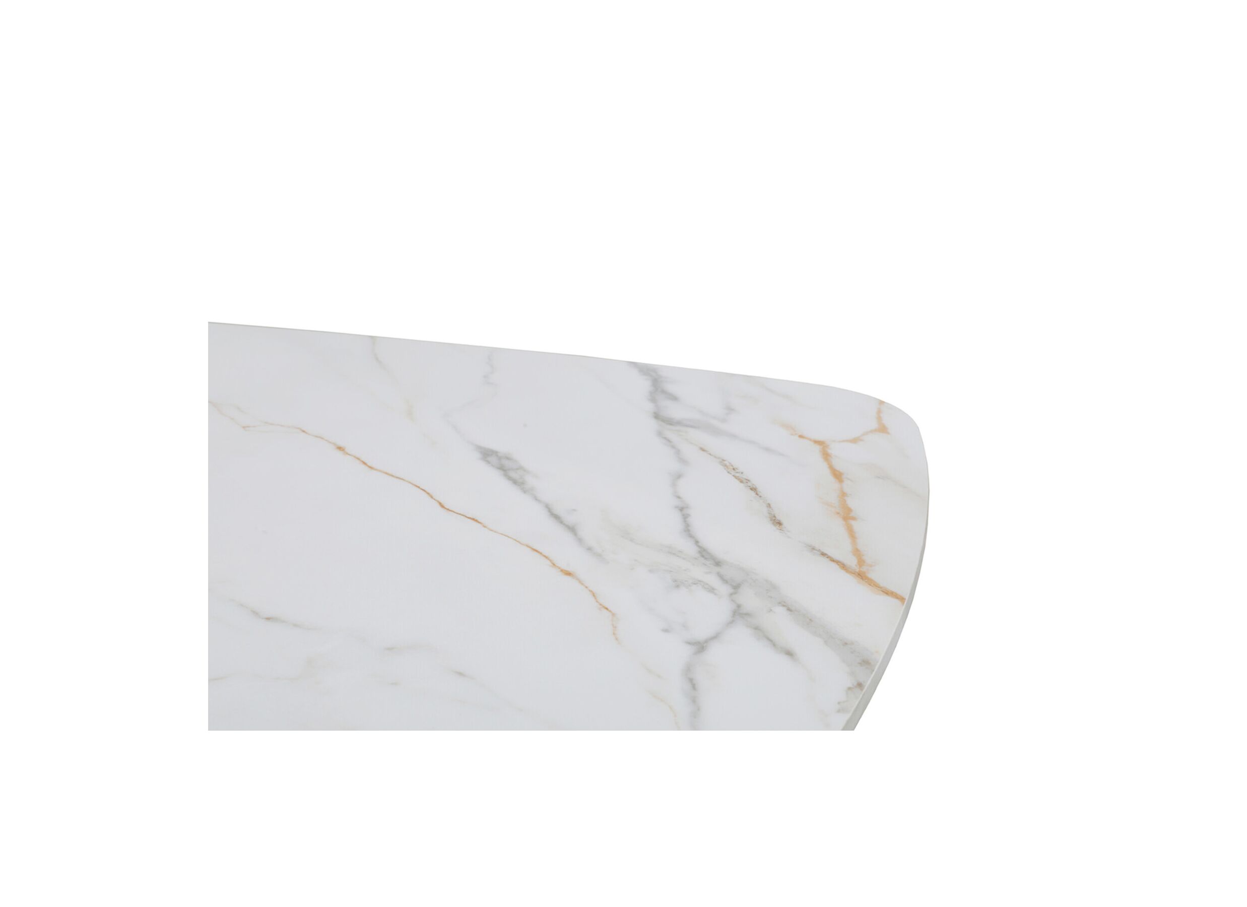 Detail - Table basse Moly 110x70cm - céramique - blanc & doré