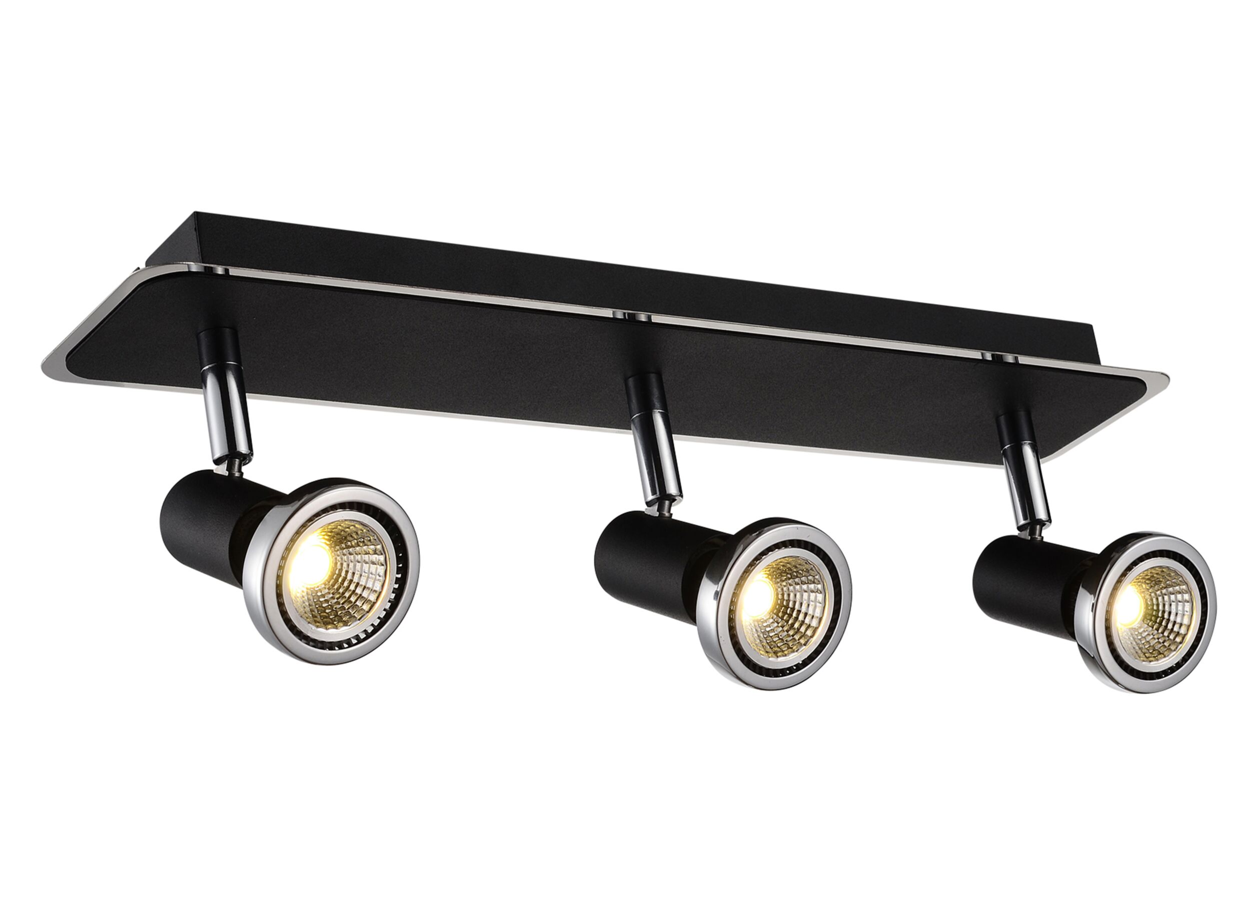 LED spot met 3 spots 5W GU10 chroom zwart