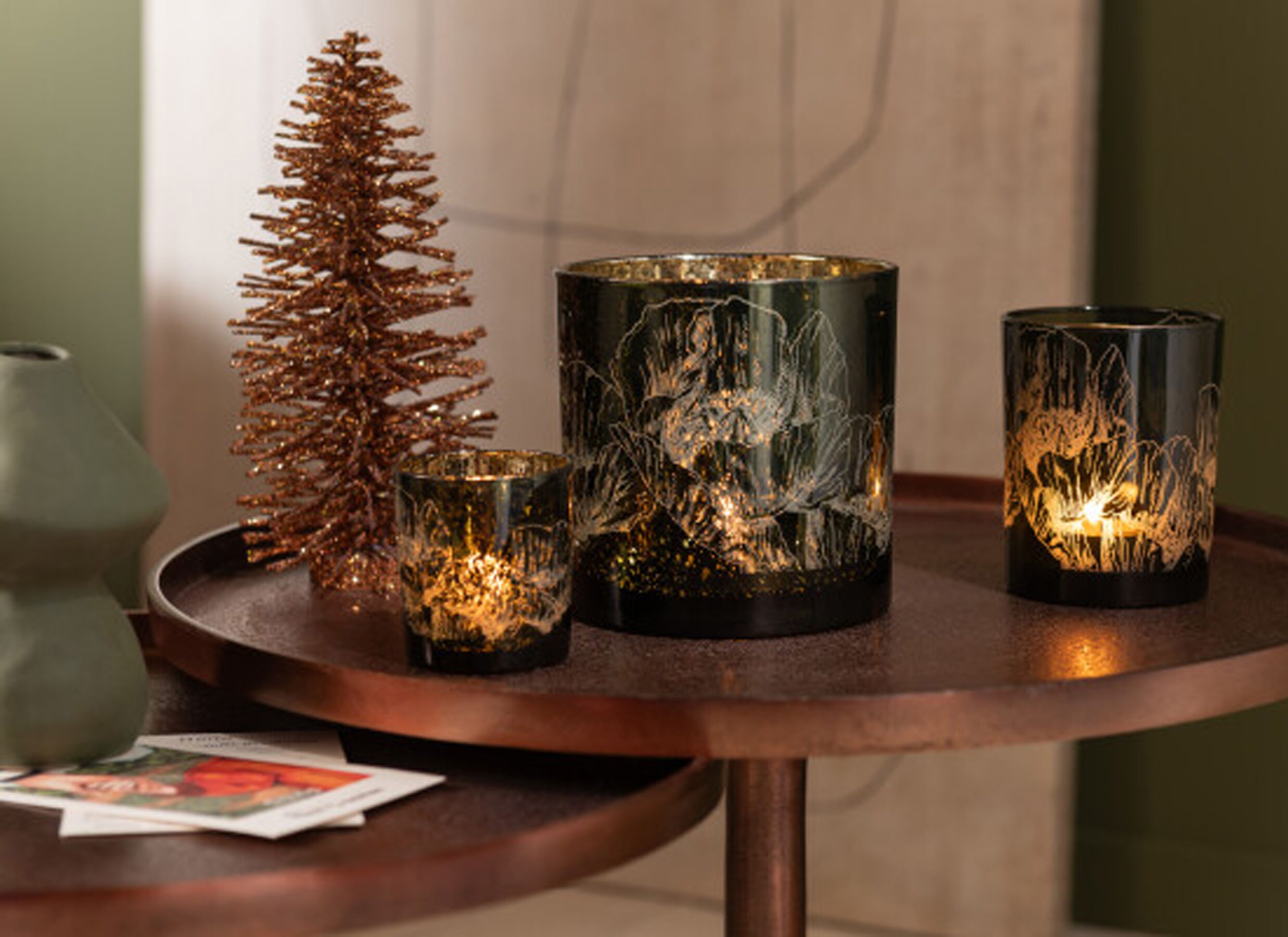 Foto ambiance - Arbre de Noël Ø20x48cm - bois - marron