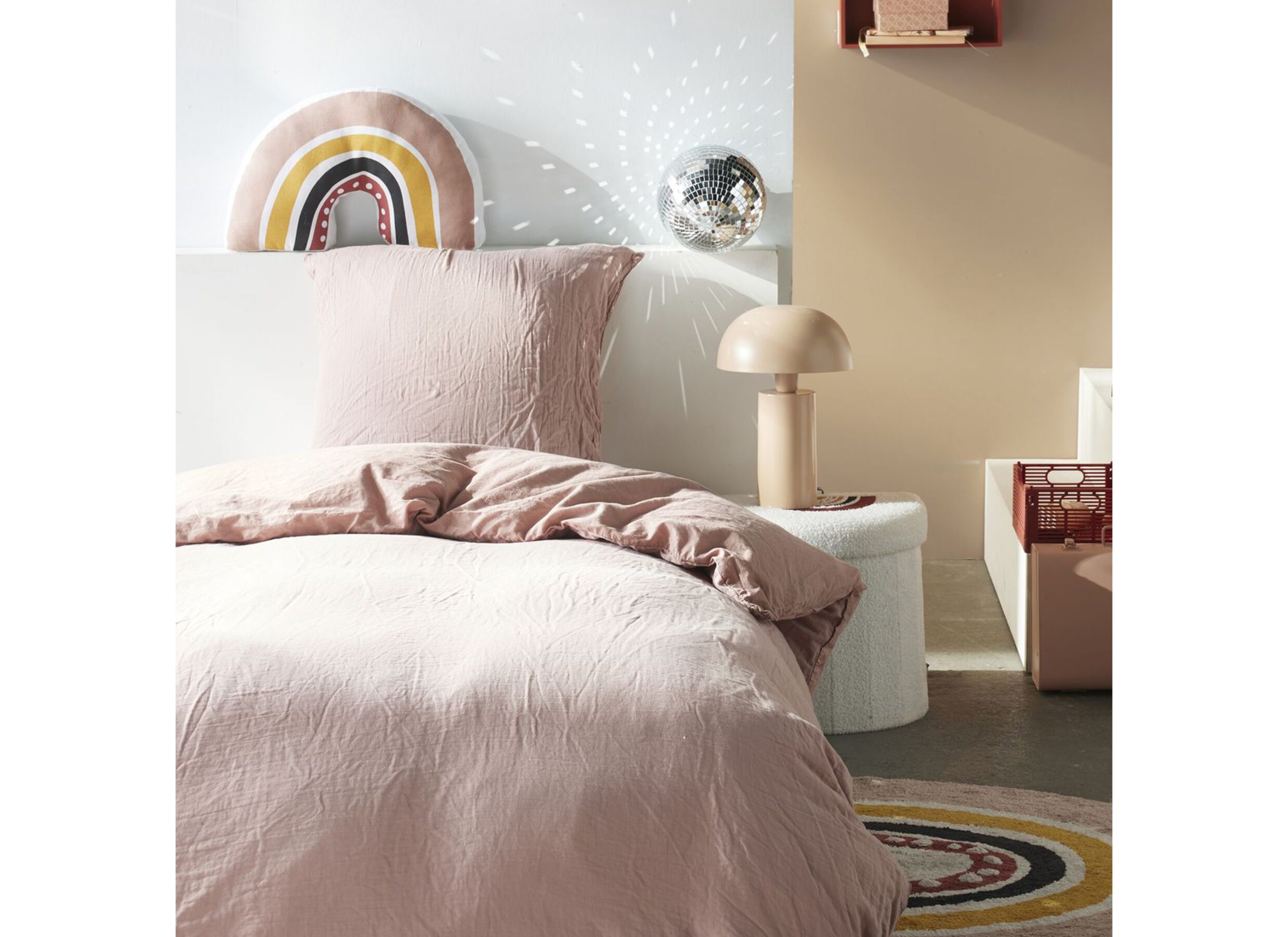 Dekbedovertrek Today Rose 140x200cm - katoengaas - roze - Housse de couette Today Rose 140x200cm - gaze de coton - rose