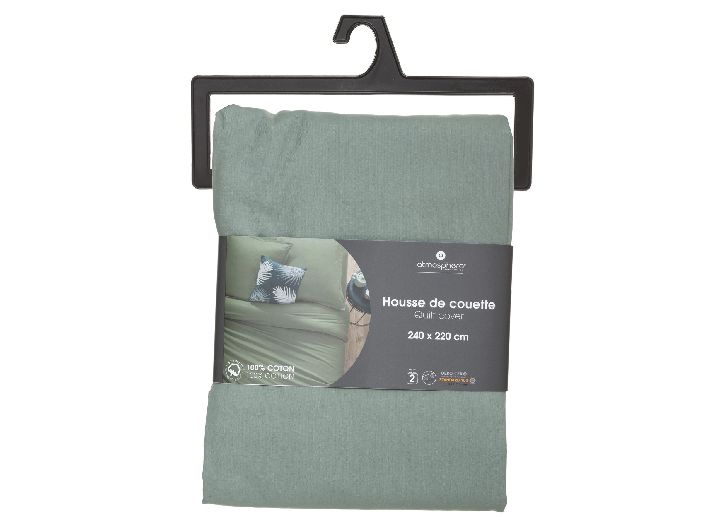 Hoofdfoto - Dekbedovertrek 240x220cm - katoen - celadon excl. kussenslopen