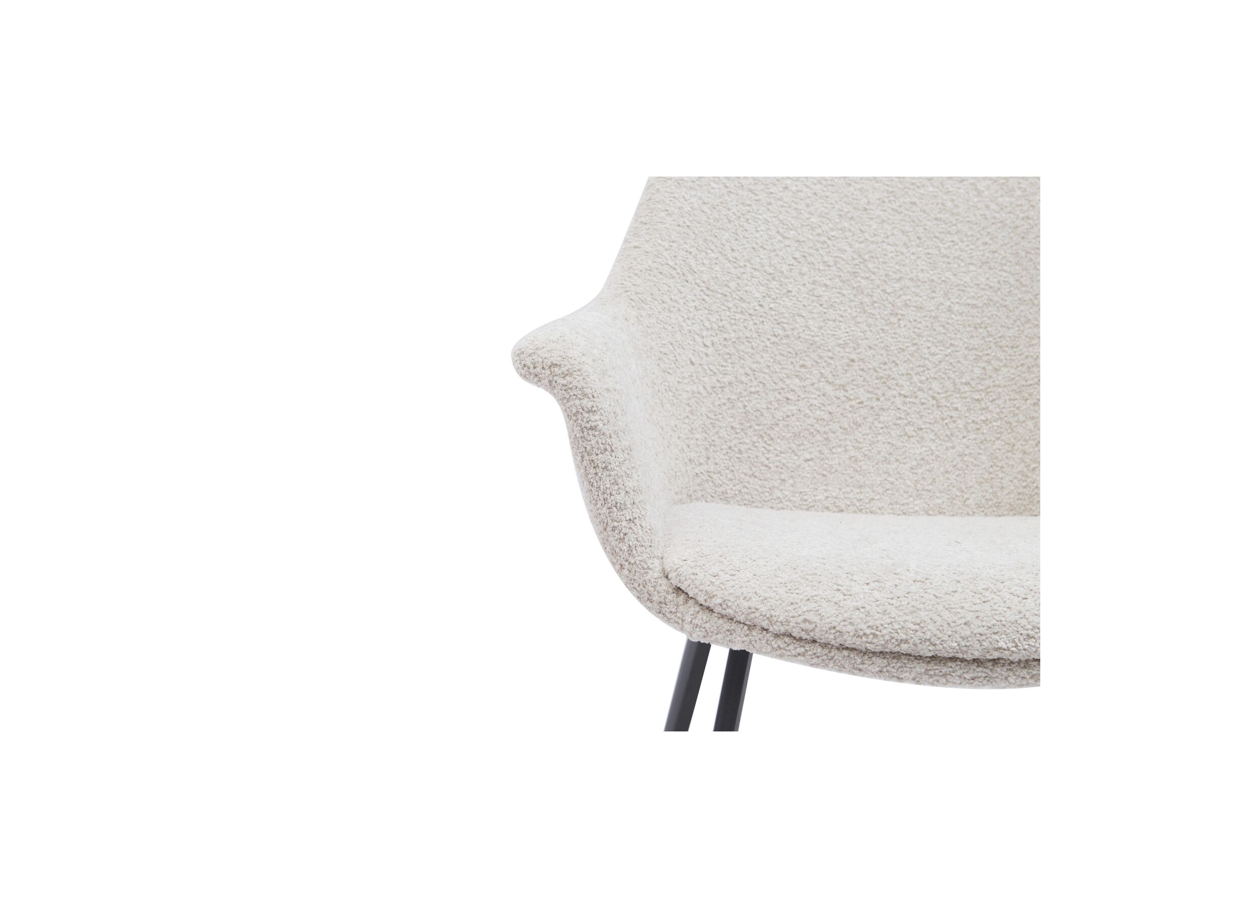 Stoel Fairy 62x64x84cm - bouclé - cream