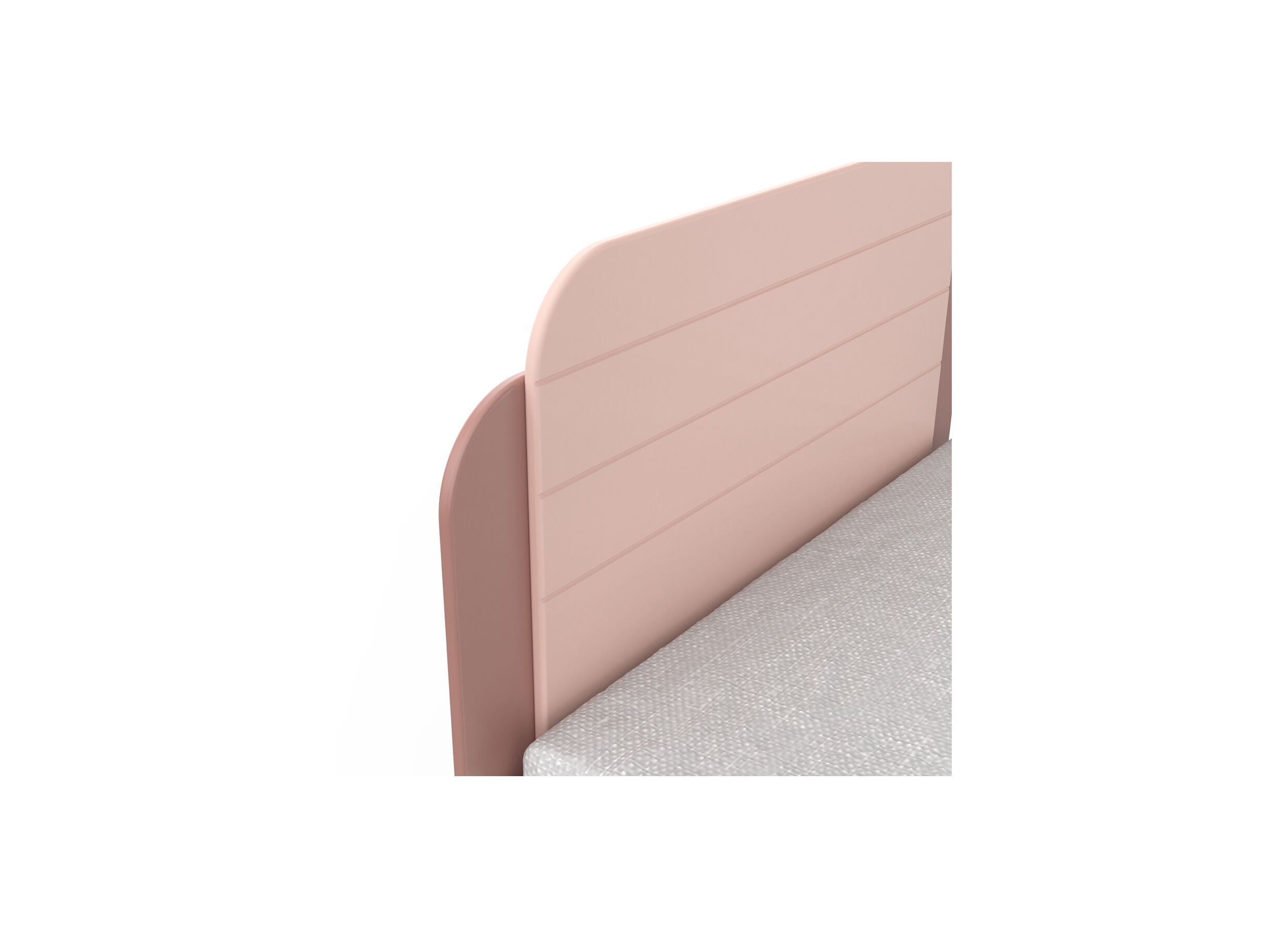 Lit Jade 90x200cm - décor - mat rose & mat blanc