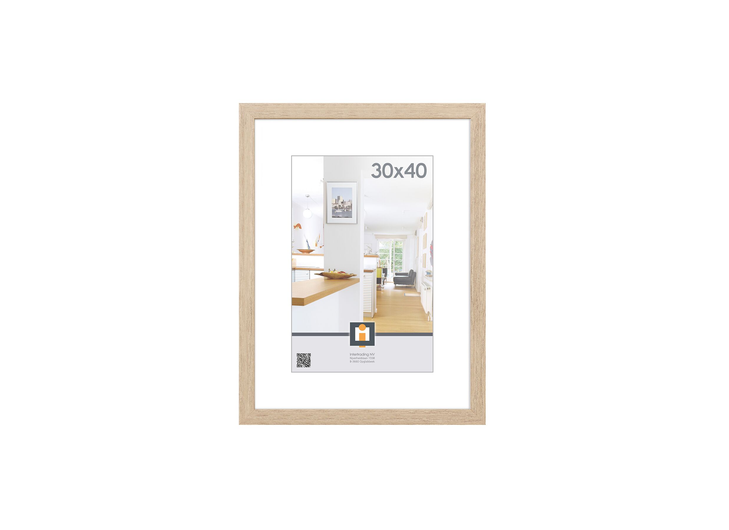 Fotokader Livorno 40x30cm - hout & glas - grijs