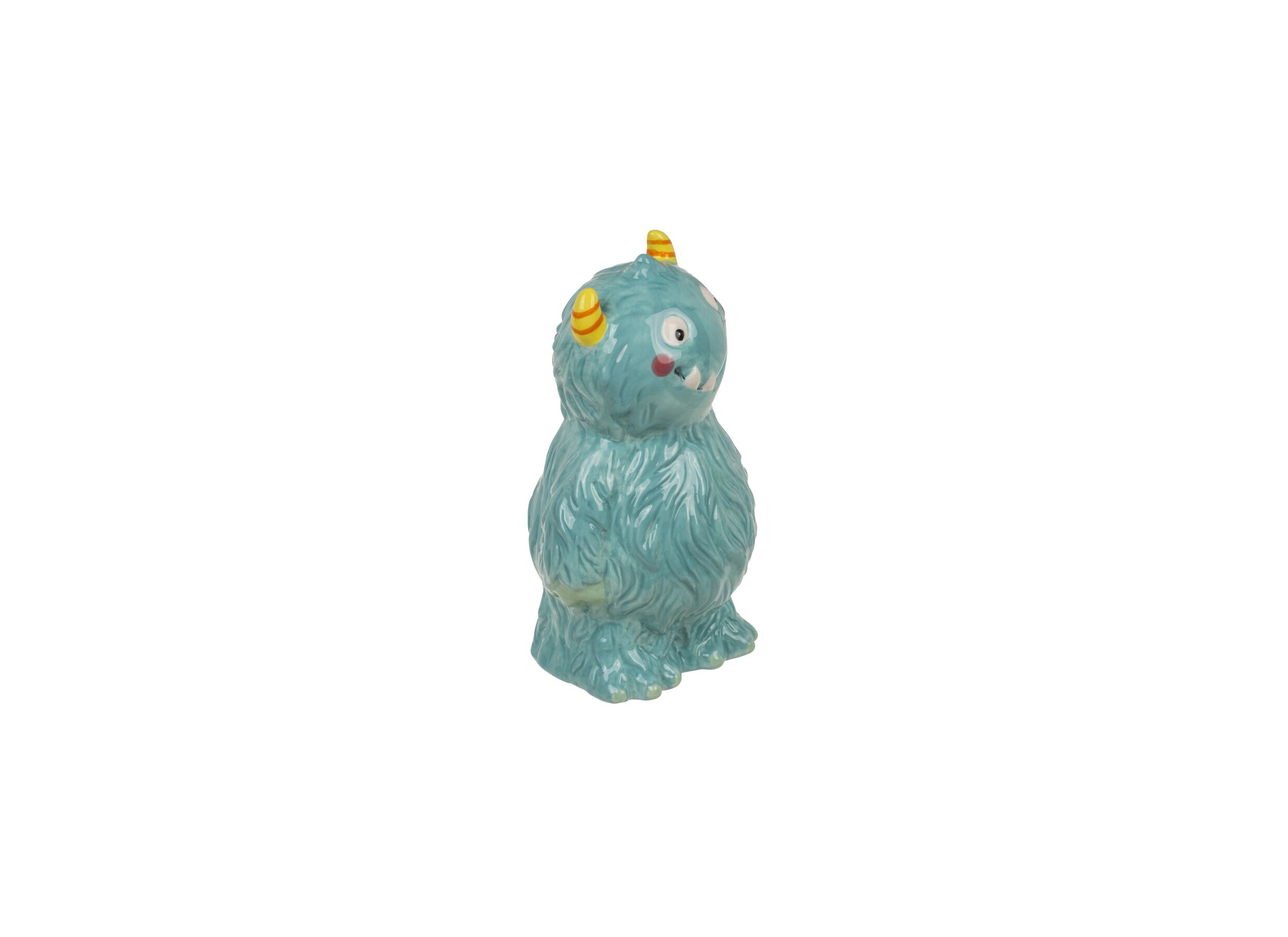 Spaarpot Blue Monster H17cm - keramiek - blauw - Spaarpot Blue Monster H17cm - keramiek - blauw