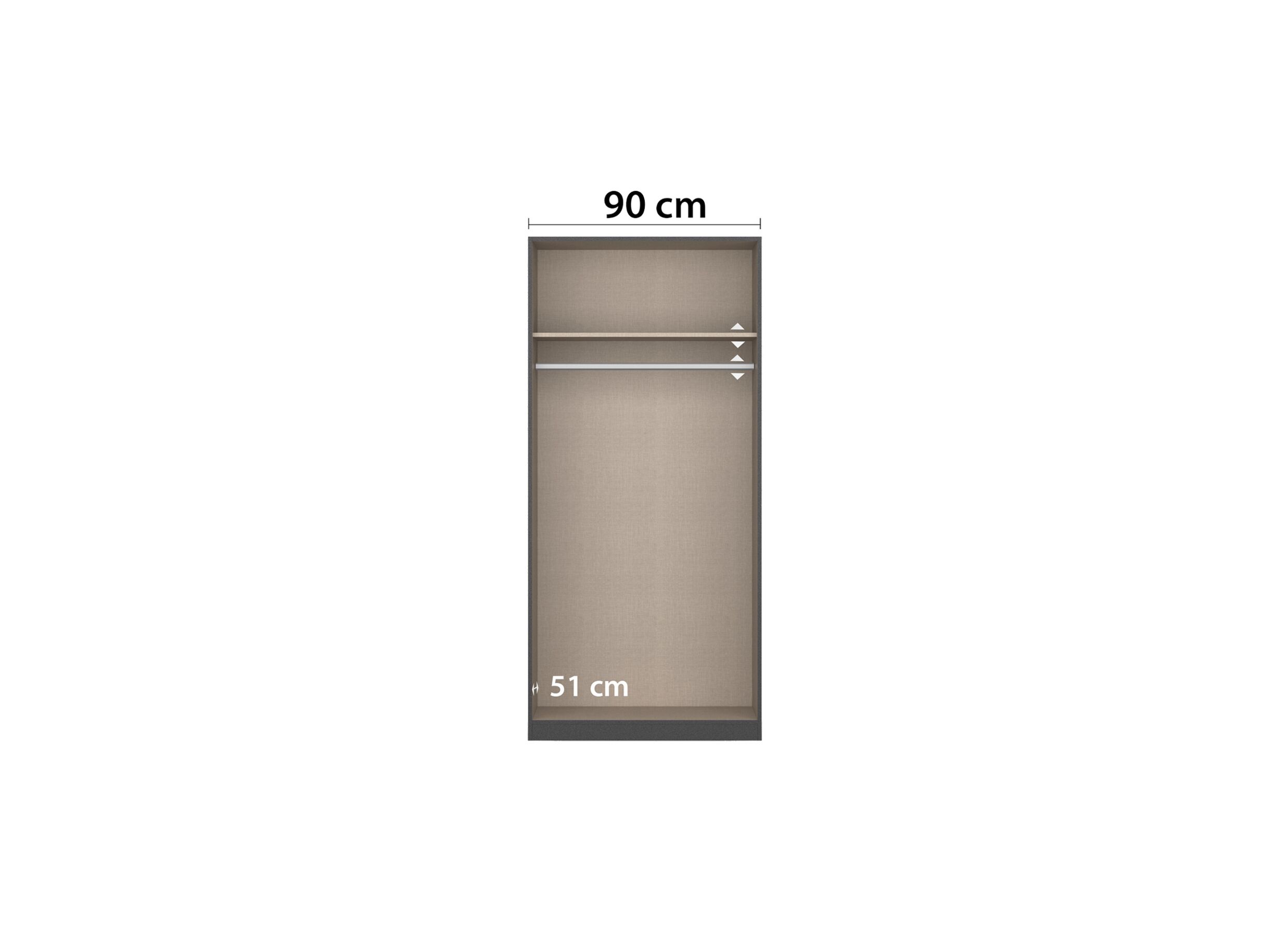 Garde-robe Butte 91cm - décor - chêne artisanal/gris