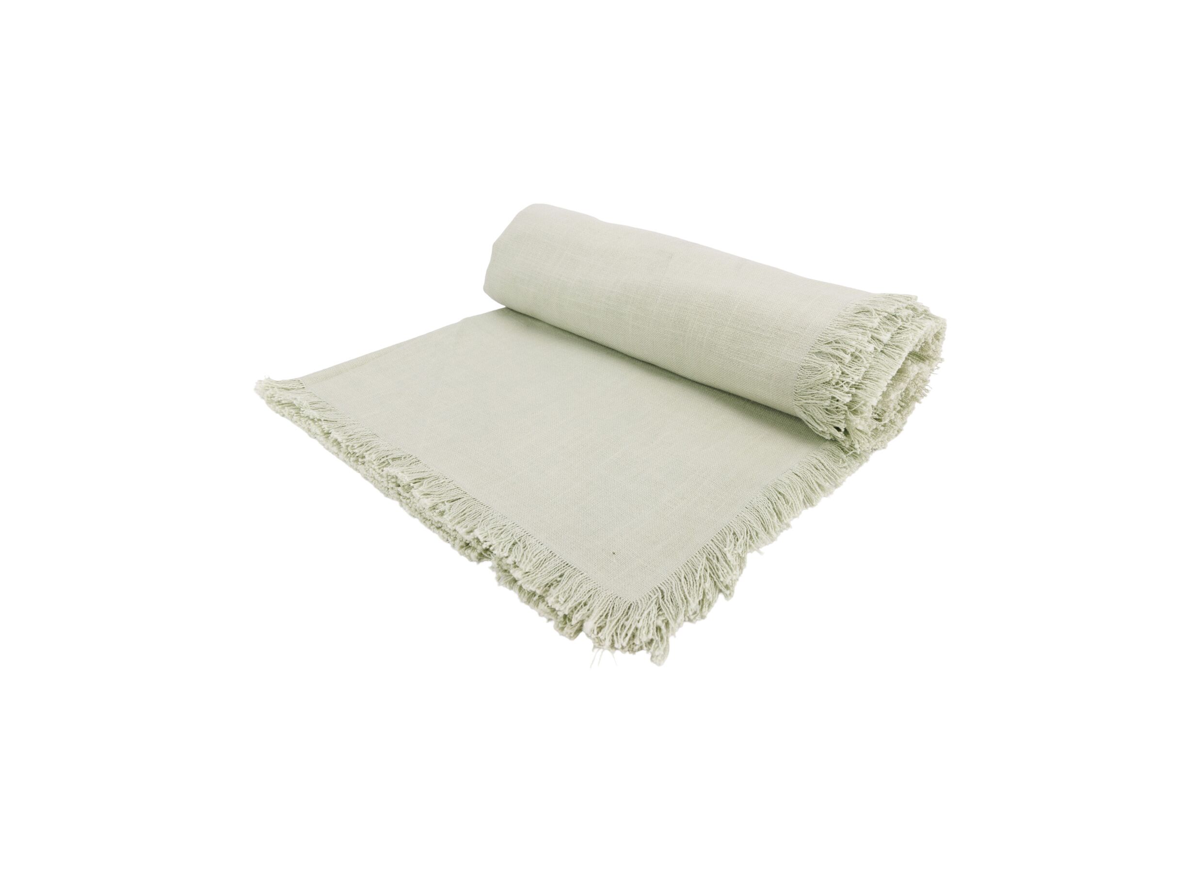 Tafelkleed Franjes 250x140cm - katoen - groen - Nappe Franjes 250x140cm - coton - vert