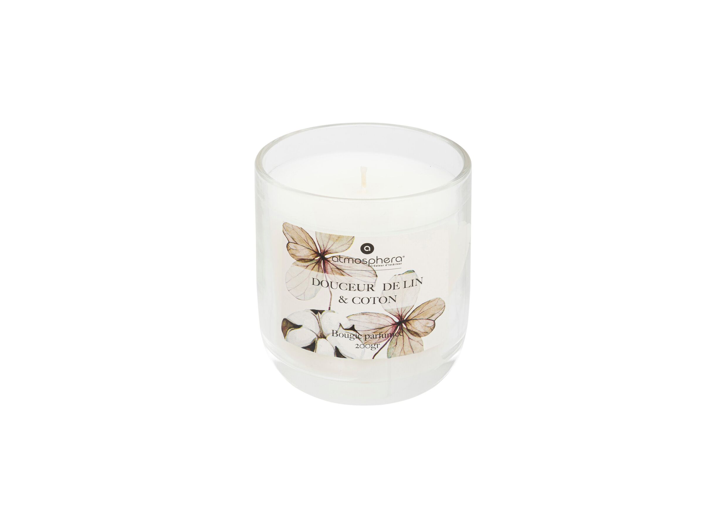 Bougie parfumée Oudy Coton H9 - Bougie parfumée Oudy Coton H9,5cm 30h blanc